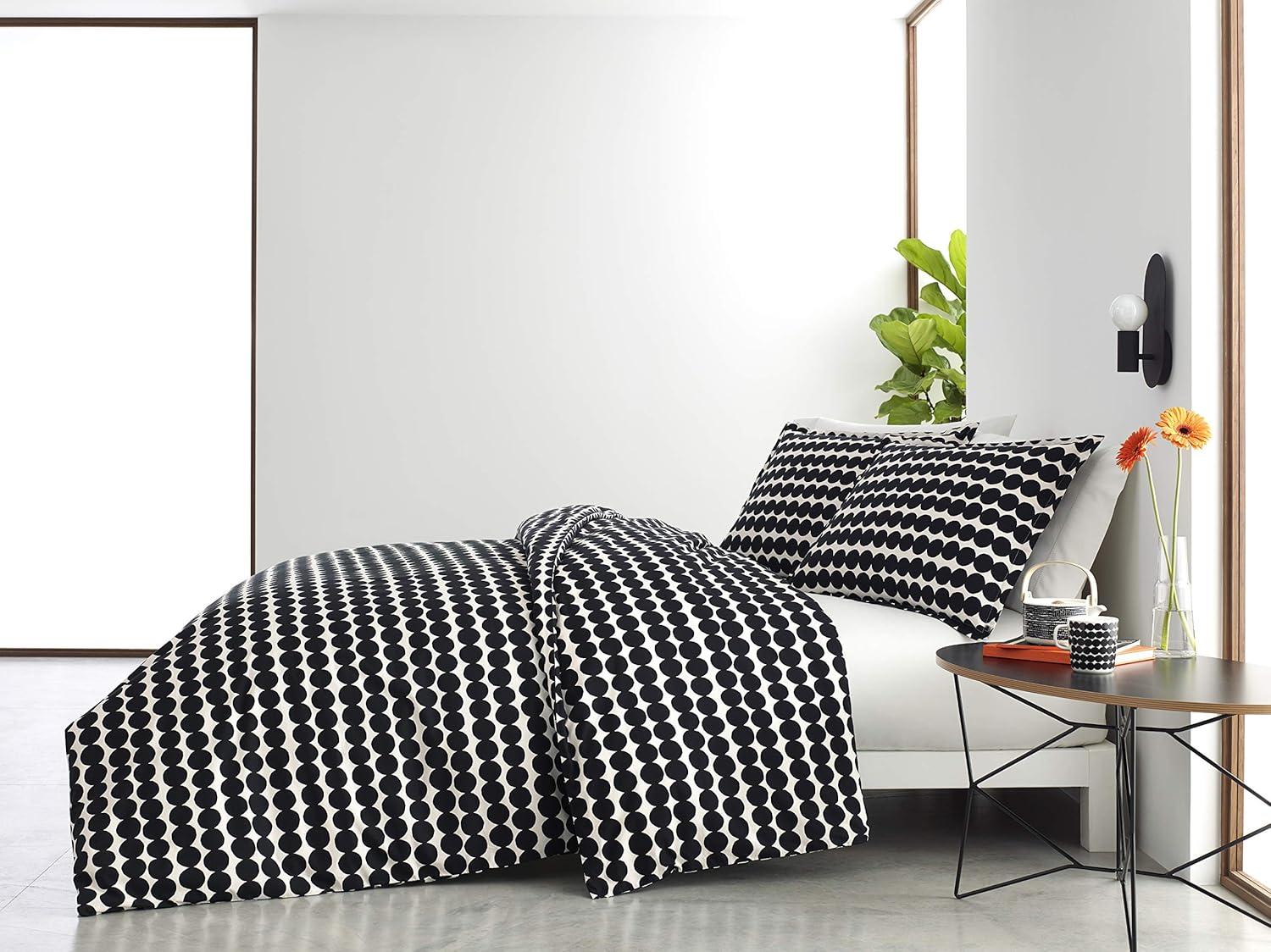 Marimekko Rasymatto Black Cotton Comforter Set & Reviews | Wayfair