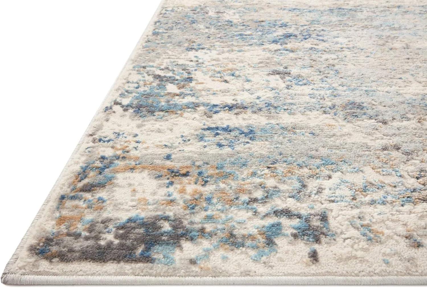 Loloi II Estelle Collection EST-03 Ivory / Ocean Abstract Area Rug 2'-7" x 8'-0"