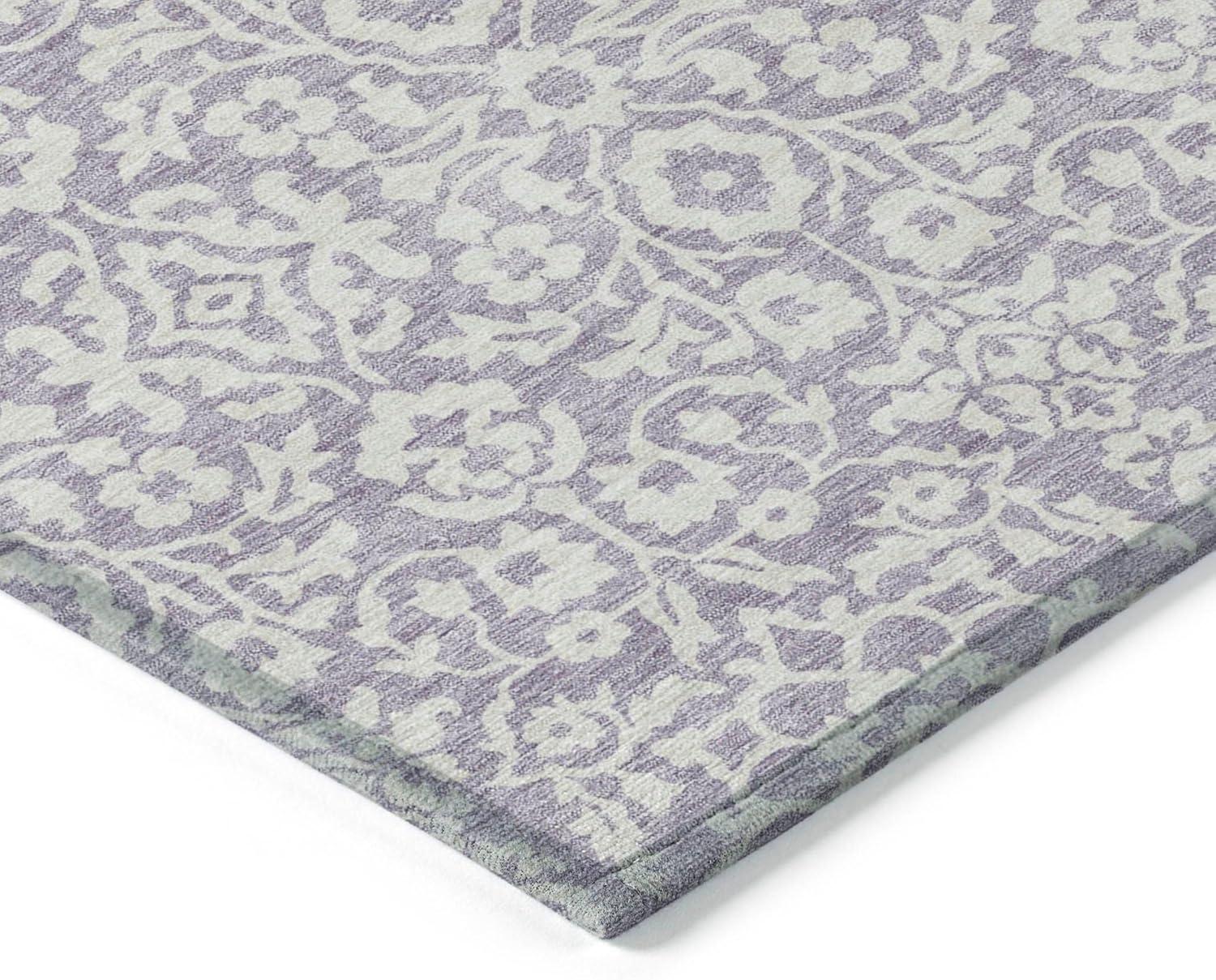Addison Rugs Chantille Indoor/Outdoor Traditional Damask Lavender Washable Rectangle Rug, 1'8" x 2'6"