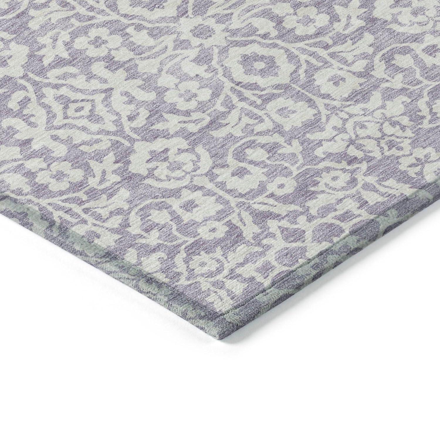 Addison Rugs Chantille Indoor/Outdoor Traditional Damask Lavender Washable Rectangle Rug, 1'8" x 2'6"