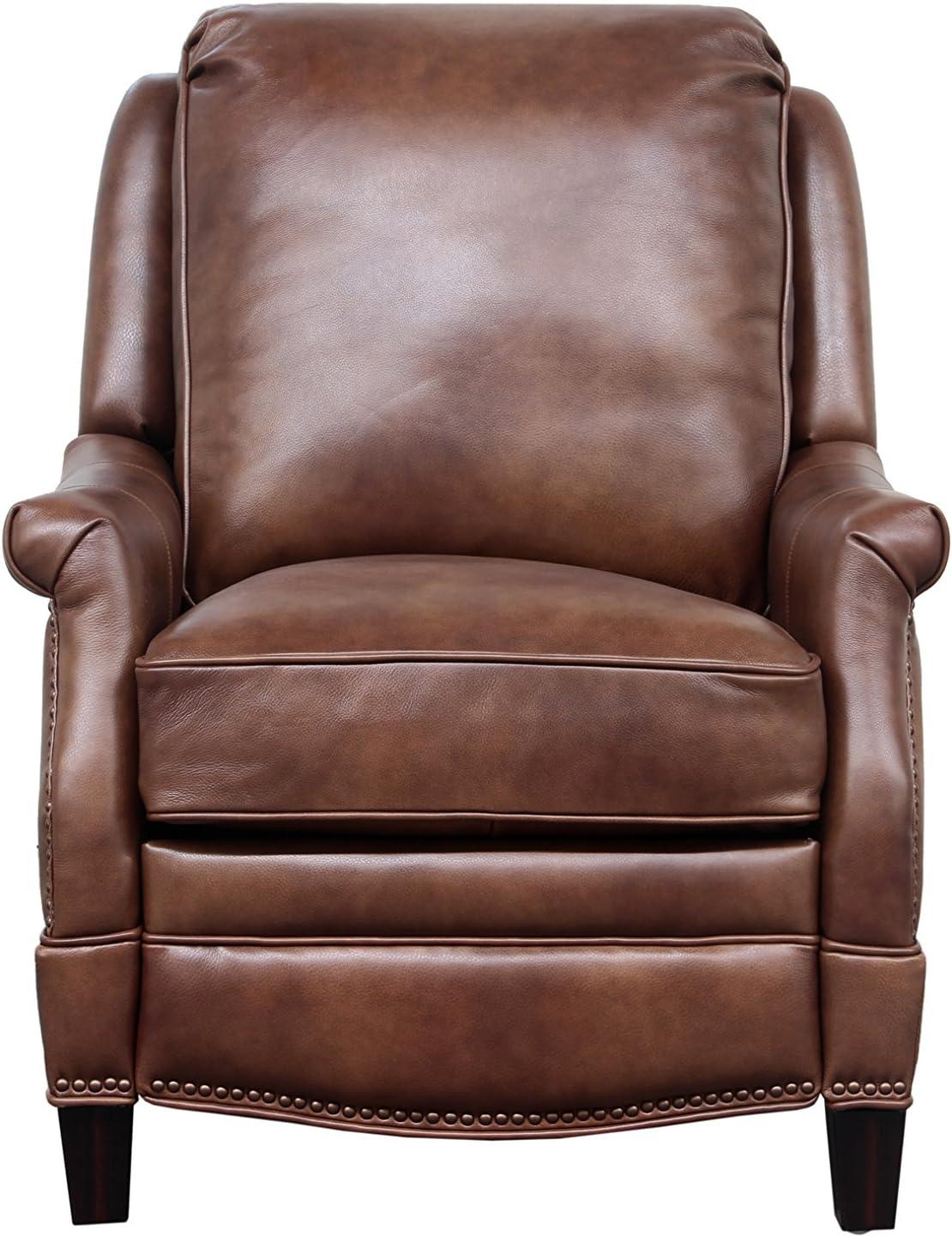 Ashebrooke Brown Leather Wood Transitional Recliner