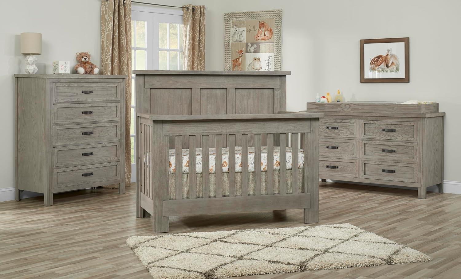 SOHO BABY Hanover 4-in-1 Convertible Crib - Oak Gray