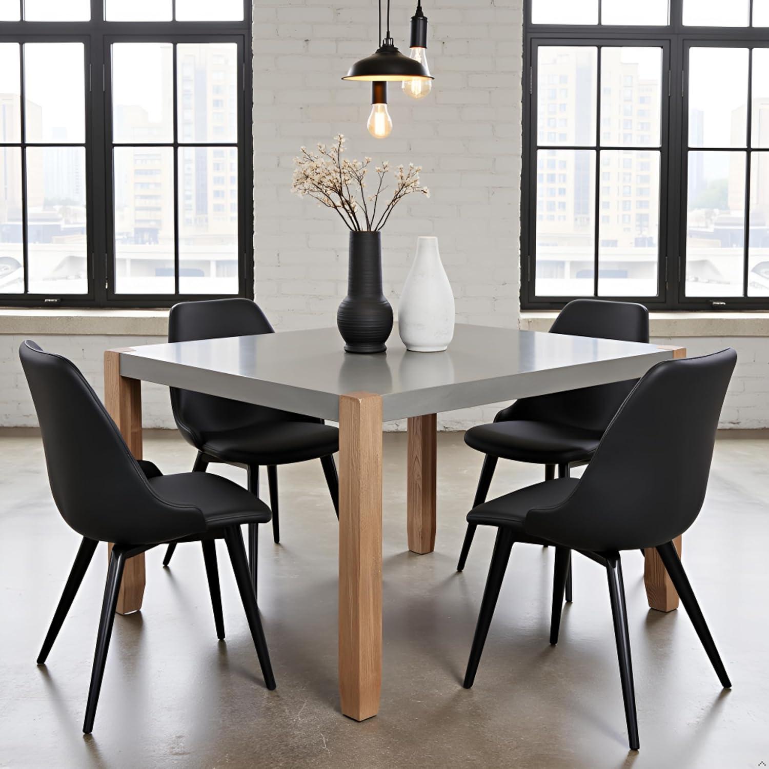 Alaterre Newport 30"H Faux Concrete and Wood Loft Dining Table