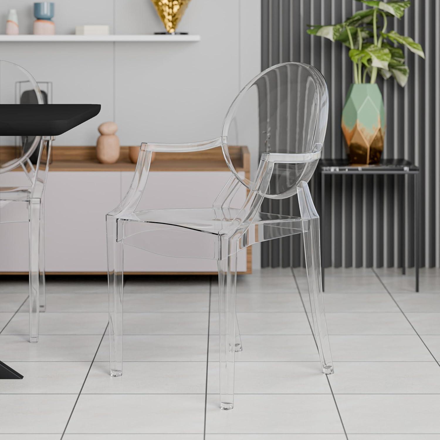 LeisureMod Carroll Modern Acrylic Dining Side Chair