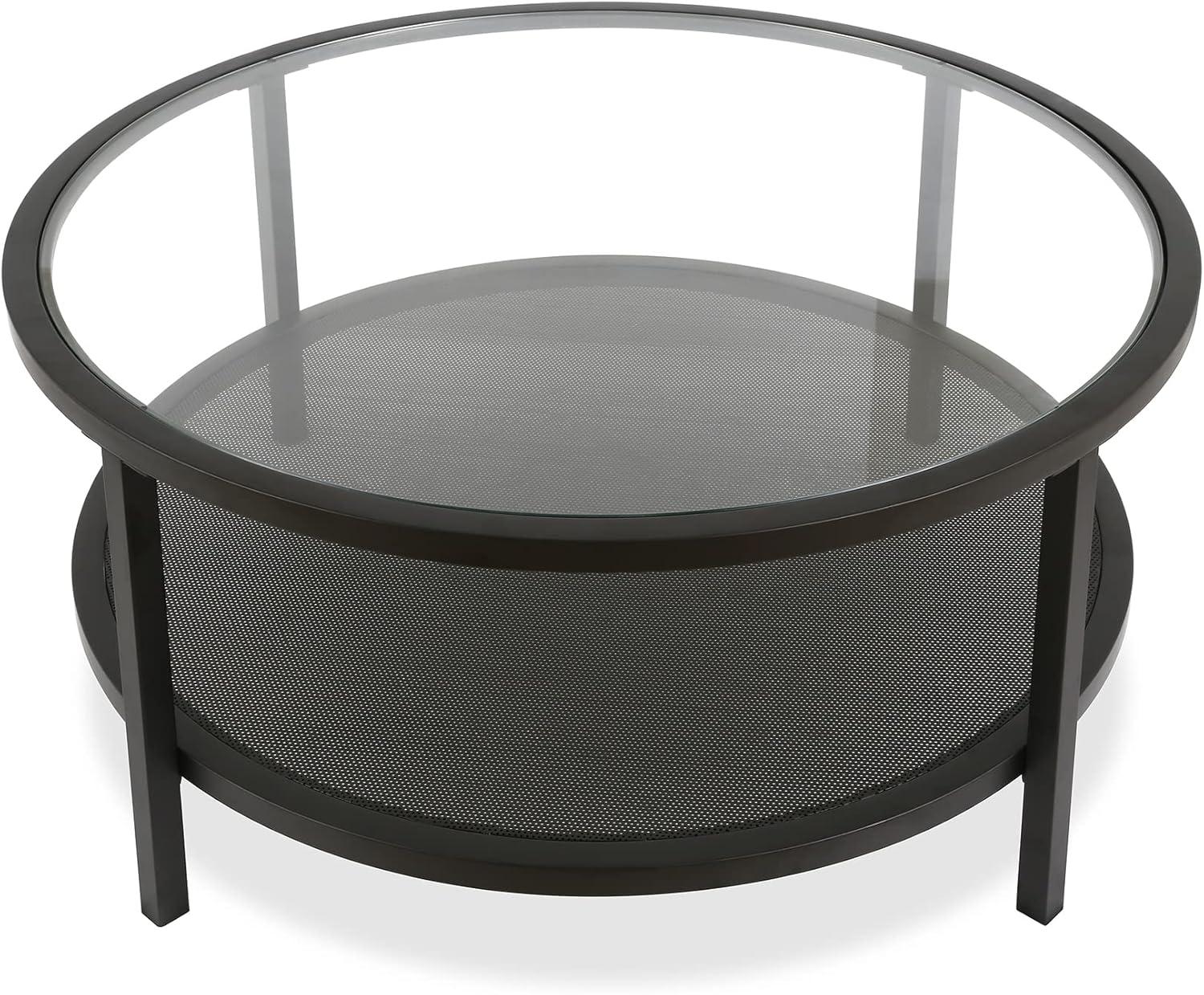 Evelyn&Zoe Rigan 36" Wide Rectangular Console Table, Brass