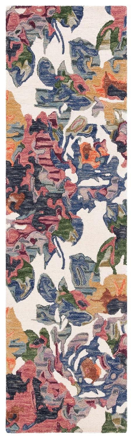 SAFAVIEH Blossom Ewart Floral Runner Rug, Ivory/Blue, 2'3" x 8'