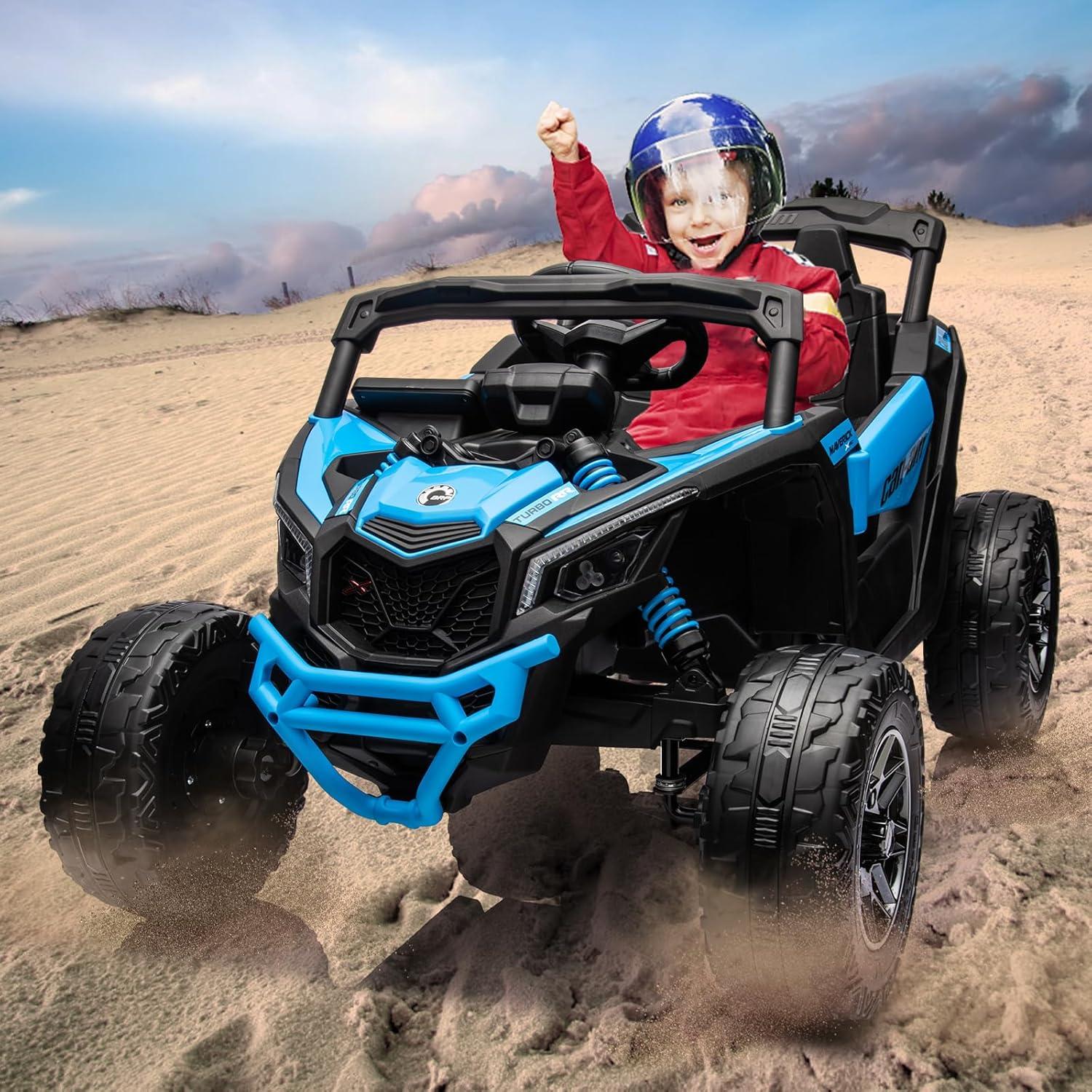 12V Ride on UTV Car, Licensed Can-Am Electric Off-Road UTV Car, Kids Truck w/Remote Control