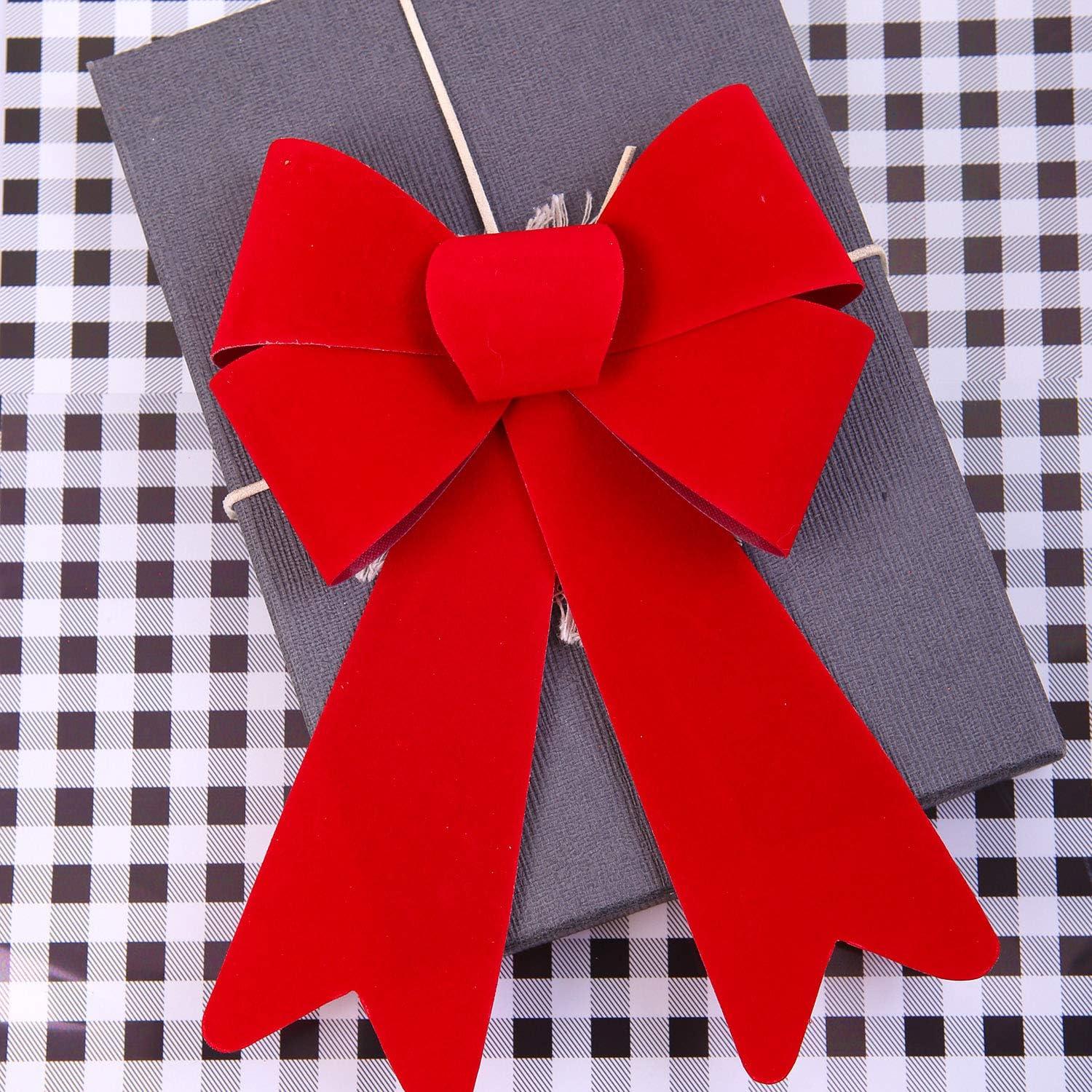 DONGTIAN 12 Pieces Red Bows for Wreaths 5 x 8 Inches Bows for Tree Decoration Bows, Indoor and Outdoor