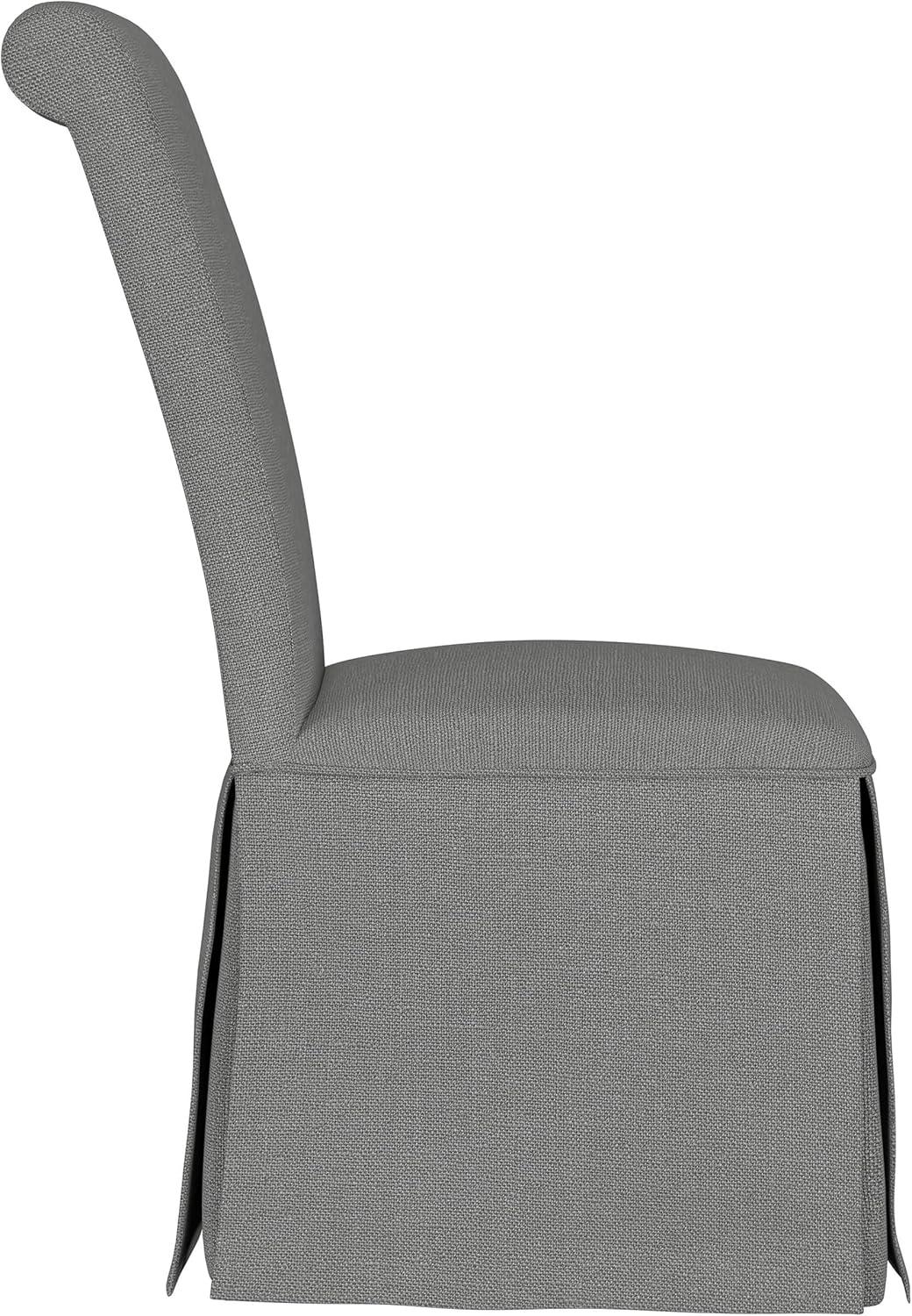 Wildon Home® Catrina Gray Upholstered Skirted Dining Chair (Set of 2)