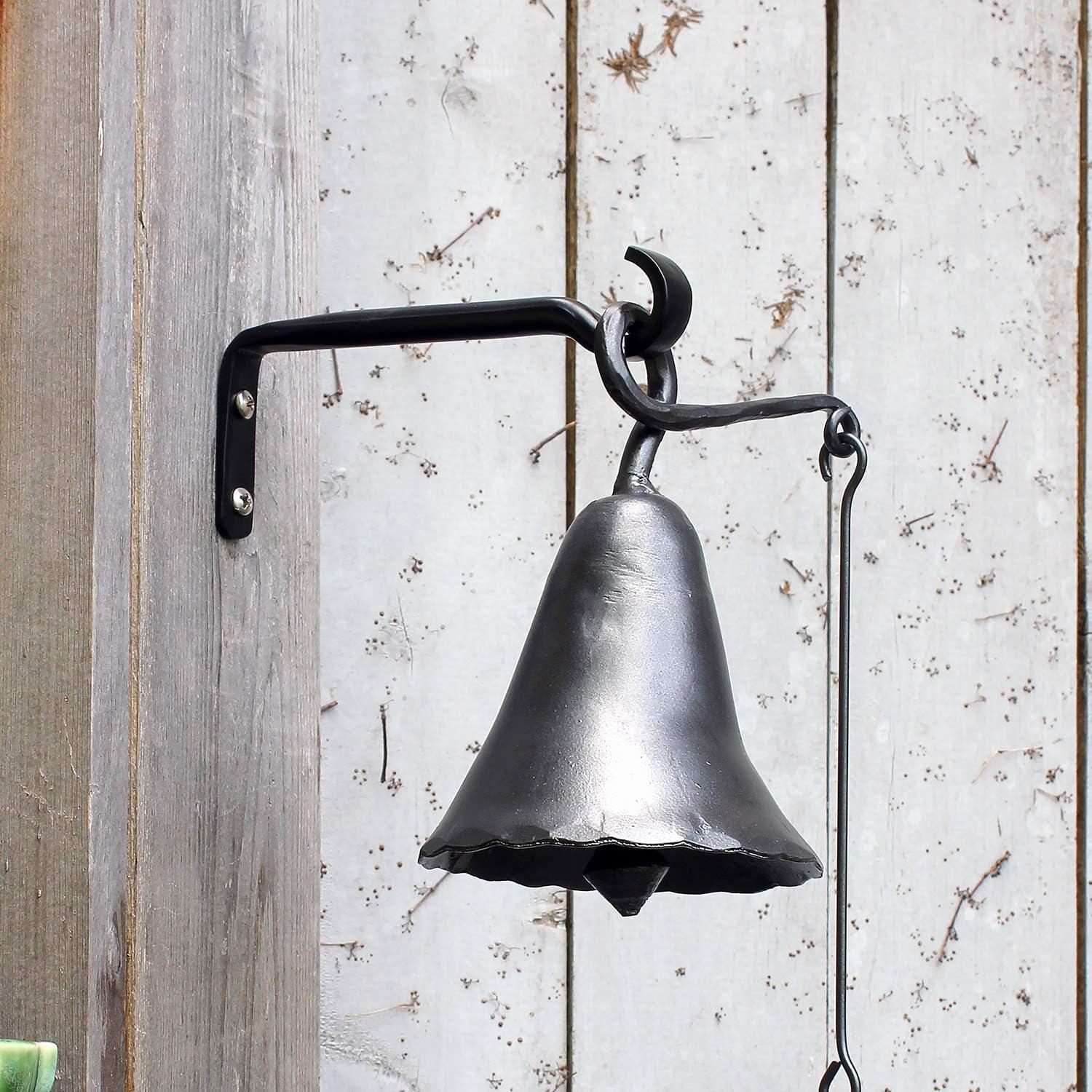 Achla WIB-01 Wrought Iron Knocker Bell Patio Accent - Graphite Powdercoat