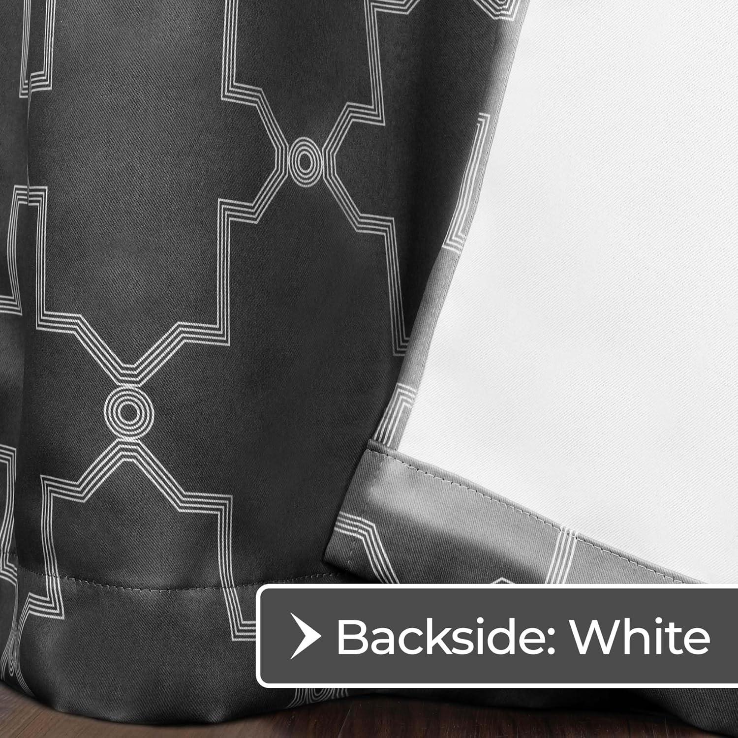 Superior Trellis Blackout Curtains, Rod Pocket, Set of 2, 42" x 63", Charcoal