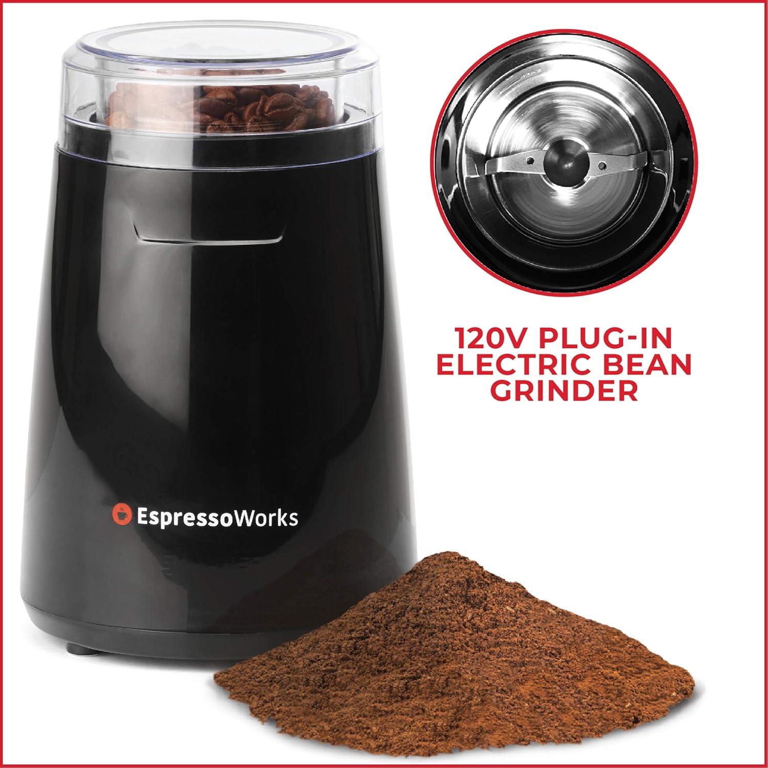 EspressoWorks 19-Bar Espresso, Latte and Cappuccino Maker 10-Piece Set - Brew Cappuccino and Latte with One Button - Espresso Machine with Milk Steamer 1250W - Coffee Gifts (Rose Gold)