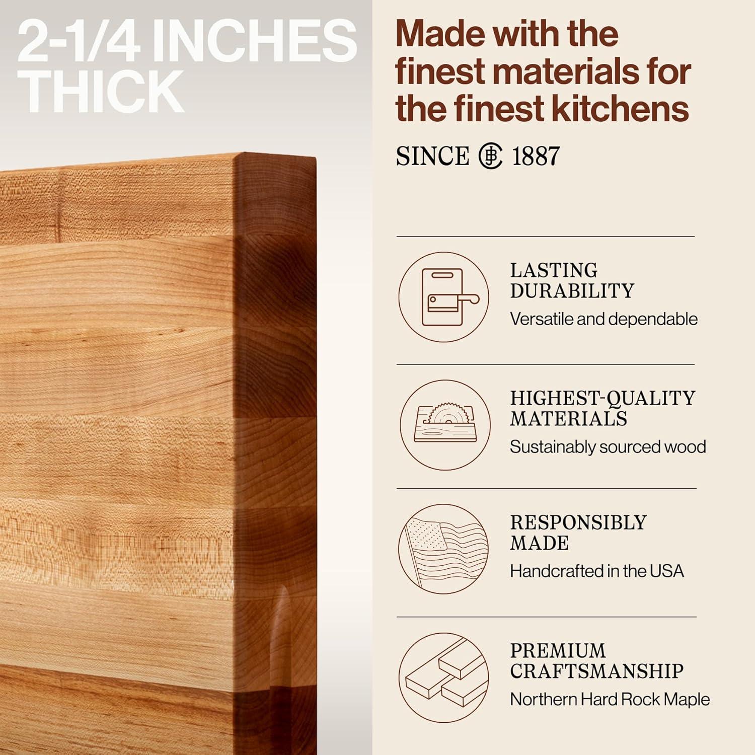 John Boos Wood Edge Grain Reversible Cutting Board