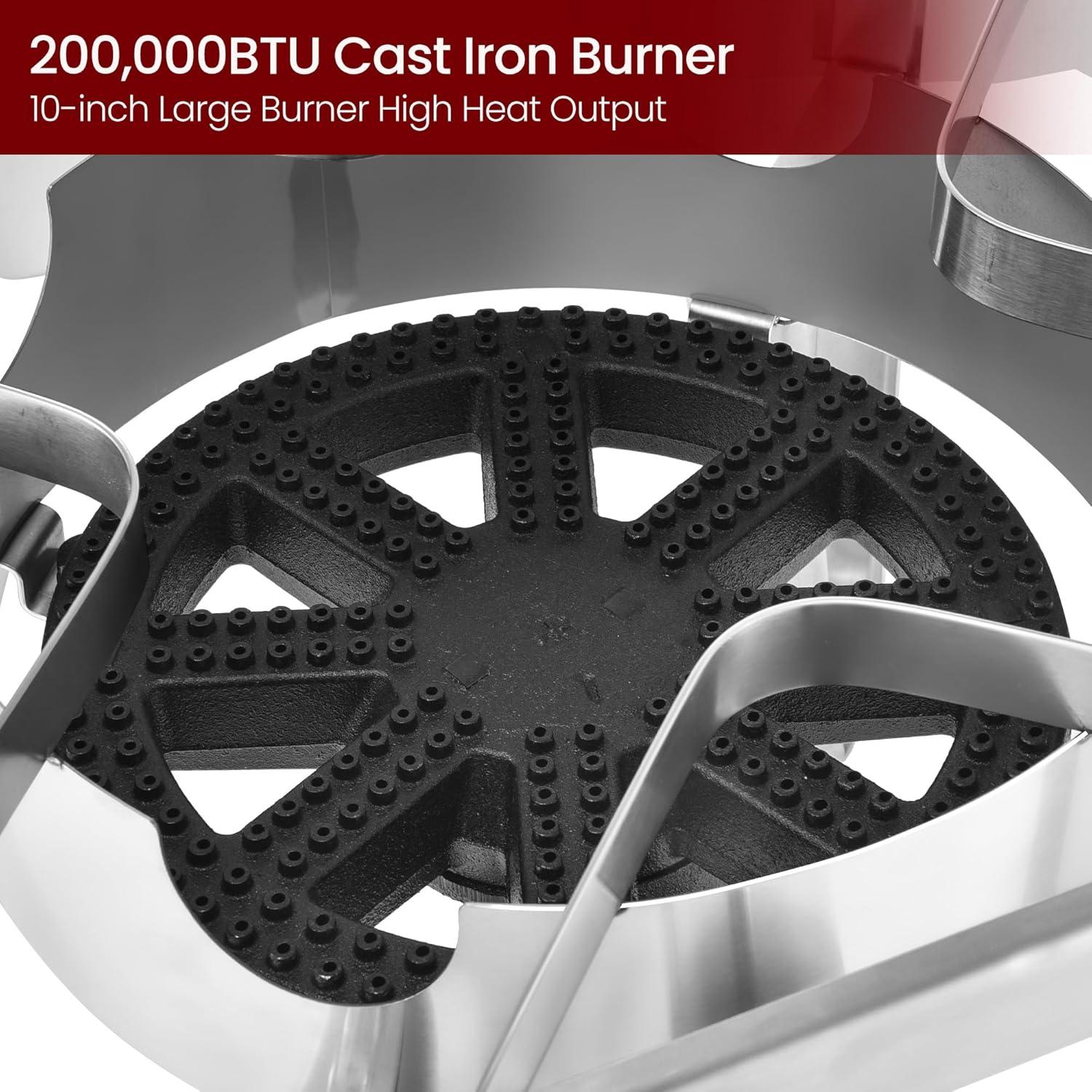 ARC USA Outdoor Propane Burner 200,000 BTU/H Stainless Steel Outdoor Stove for Turkey Fryer