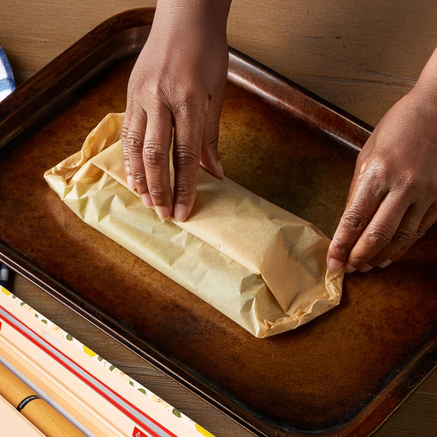 ChicWrap Baker's Tools Parchment Paper Dispenser with 15x 41 Sq. Ft Roll of Culinary Grade Parchment Paper