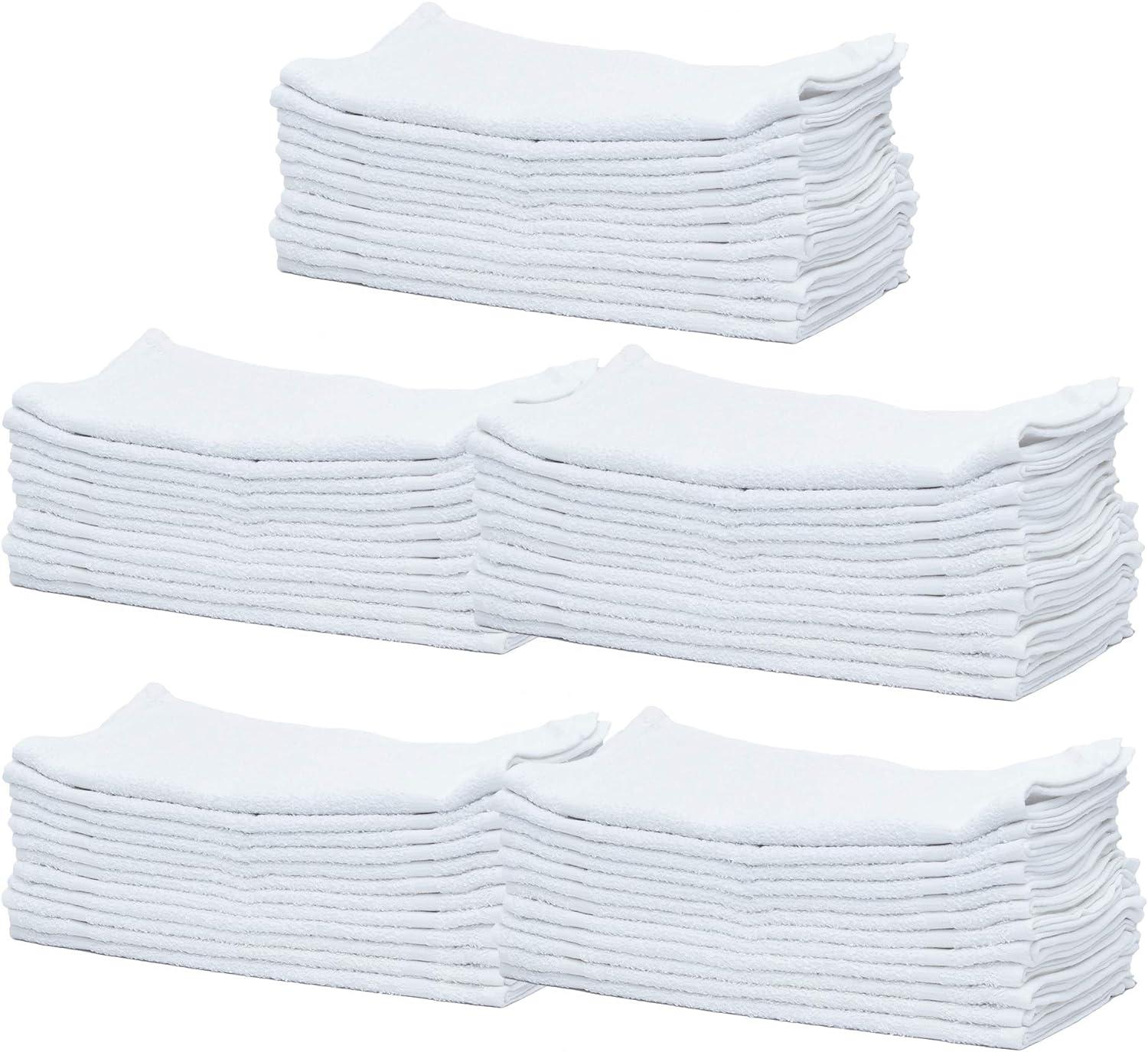 White 100% Cotton 12x12 Washcloths, 60-Pack