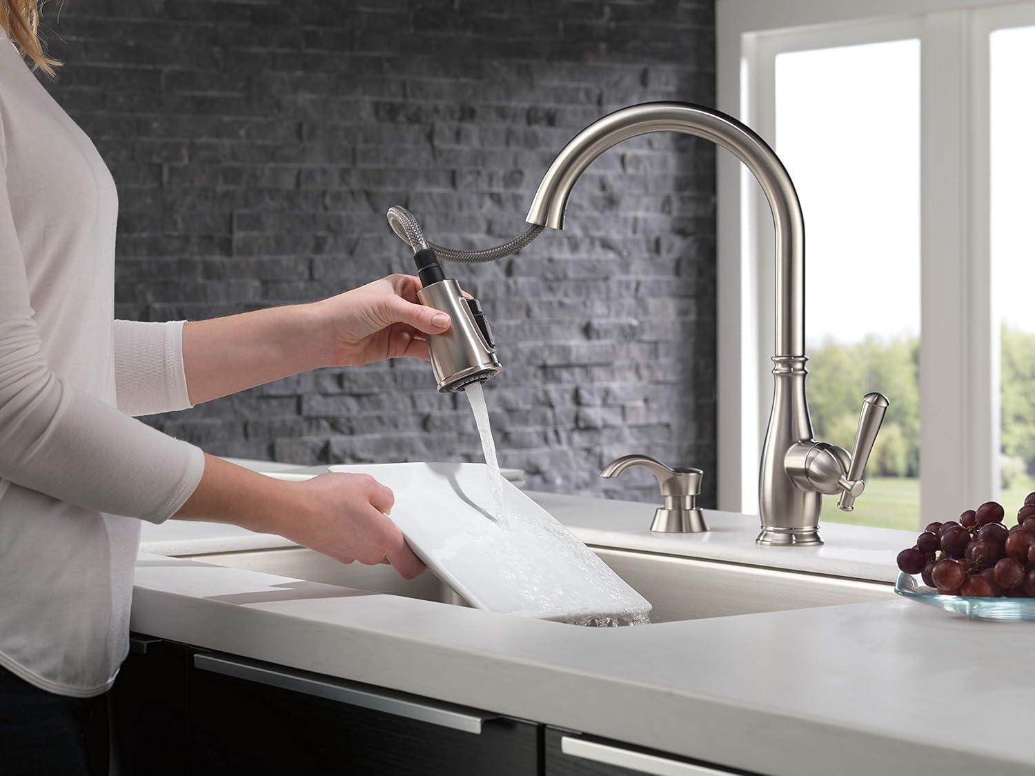 Delta Charmaine One Handle Stainless Steel Kitchen Faucet