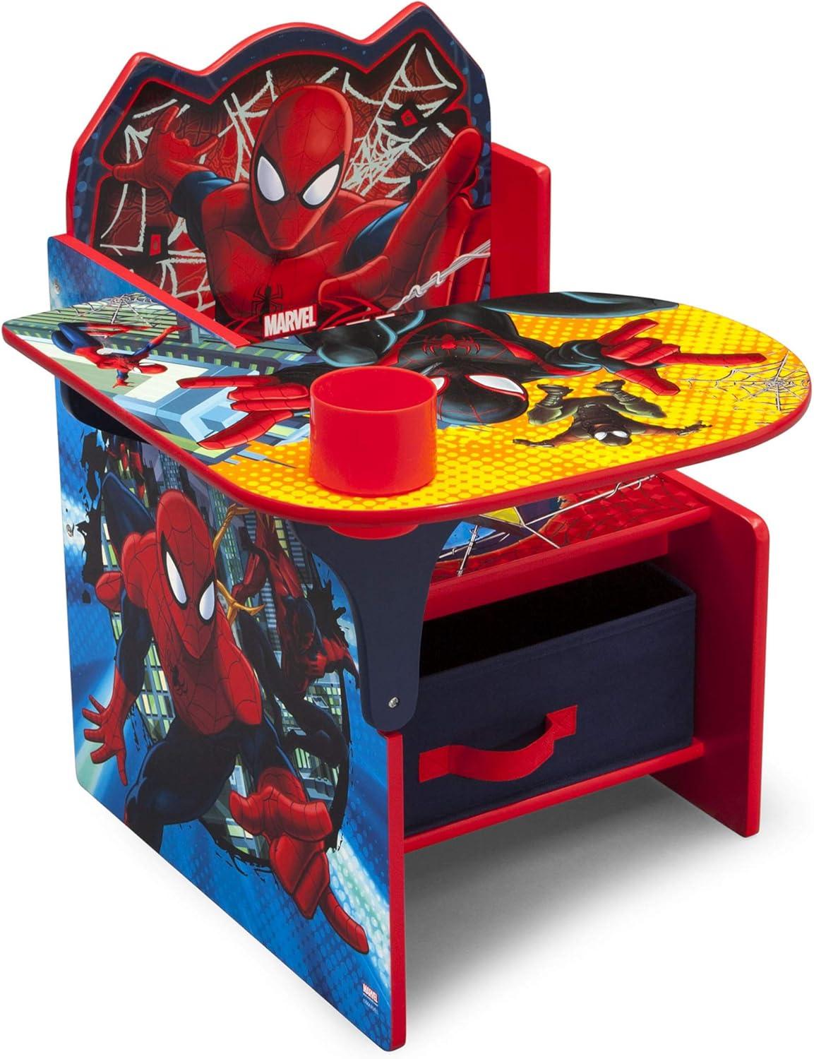 Marvel Spider-Man Chair Desk with Storage Bin by Delta Children, Greenguard Gold Certified