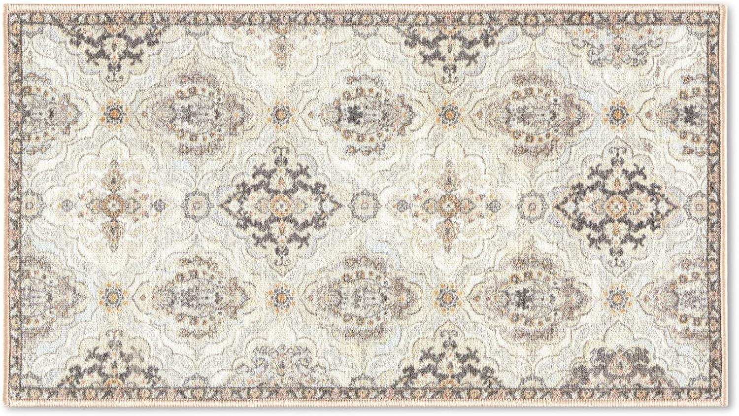 Town & Country Avani Everwash Washable Non-Slip Backing Area Rug Beige
