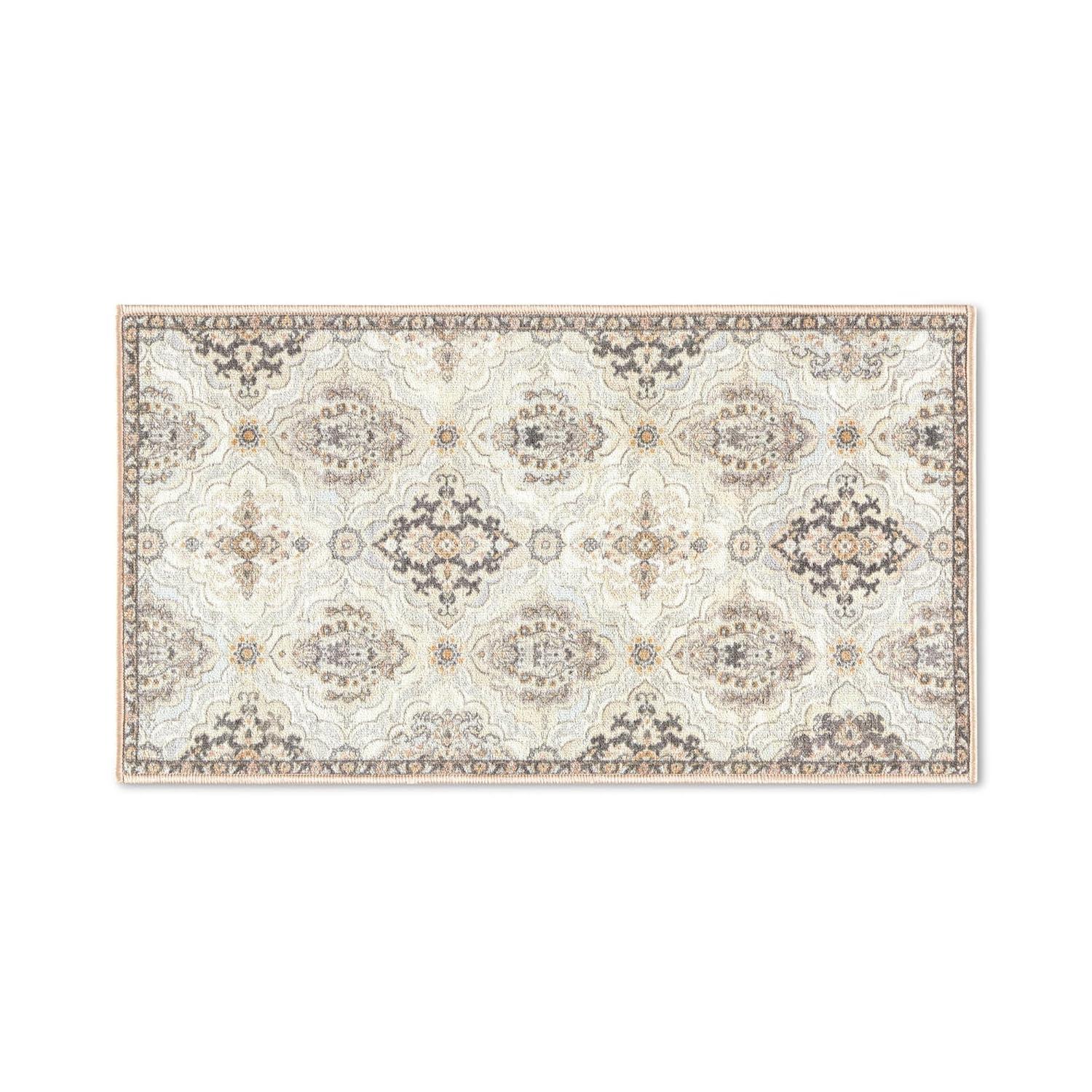 Town & Country Avani Everwash Washable Non-Slip Backing Area Rug Beige