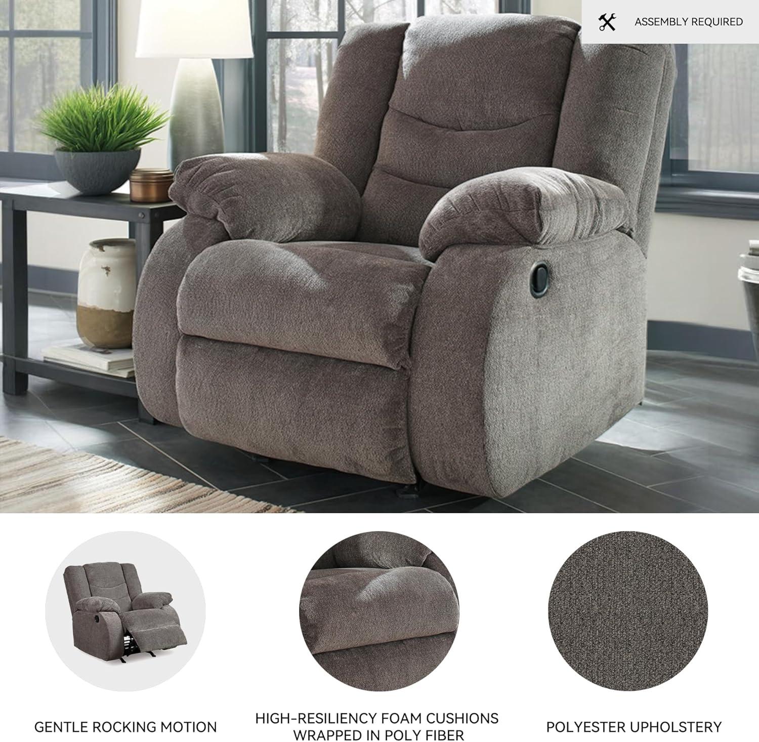 Signature Design by Ashley Tulen Rocker Recliner in Gray