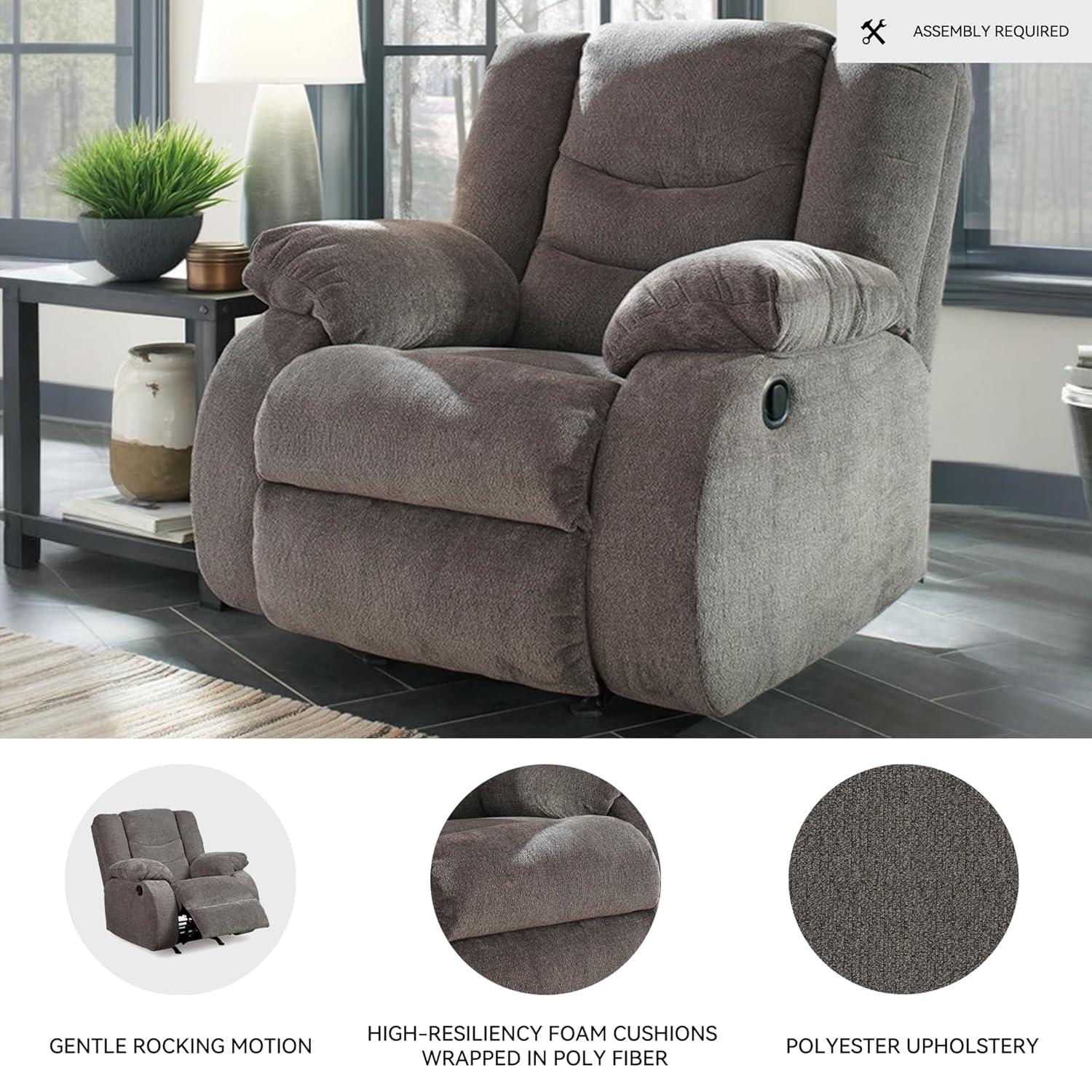 Signature Design by Ashley Tulen Rocker Recliner in Gray