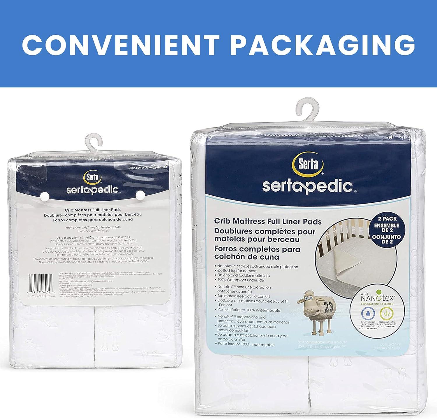 Sertapedic Liner Crib Mattress Pad (Set of 2)