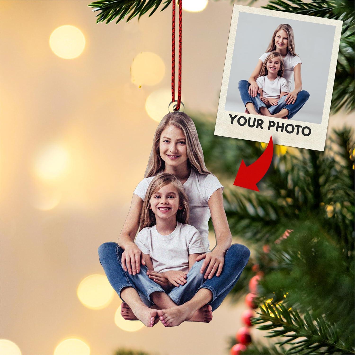 Customization Mill Personalized Your Photo Ornament, Customized 2D Photo Ornaments, Double-Sided Print, Custom Christmas Ornaments, Personalized Christmas Ornaments for Christmas Tree