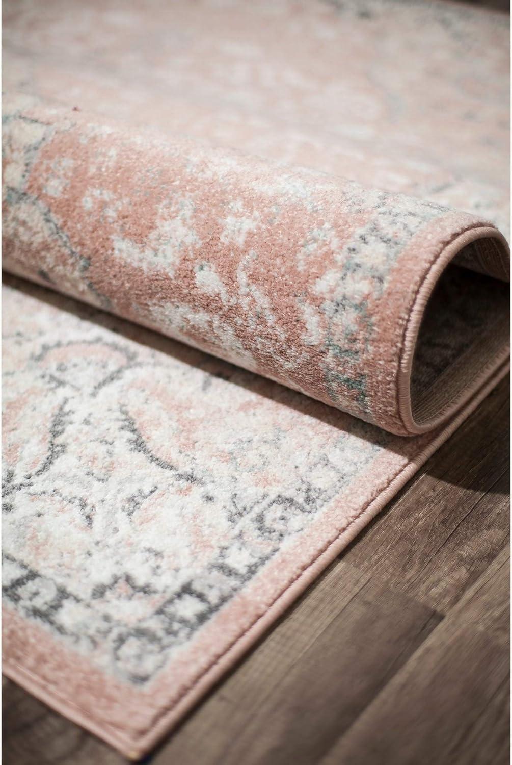 Rugs America Harper HY50B Pink Amaranth Transitional Vintage Living Room Bedroom Nursery Area Rug