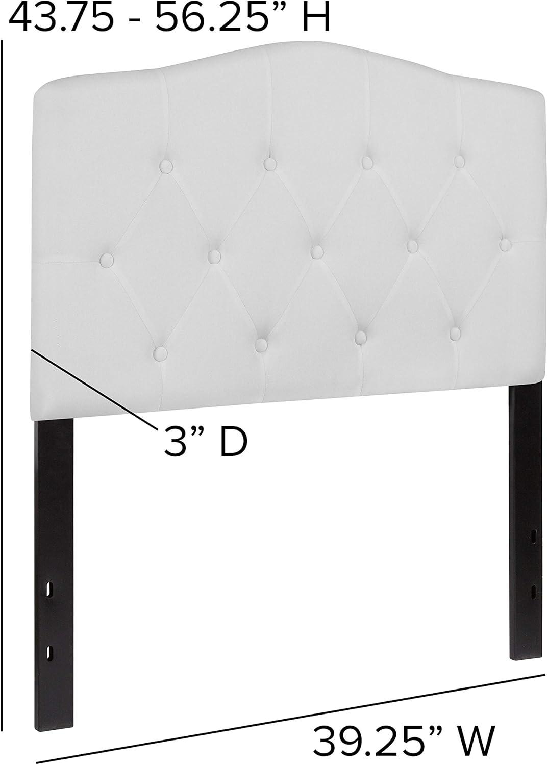 Flash Furniture Cambridge Tufted Upholstered Twin Size Headboard in White Fabric
