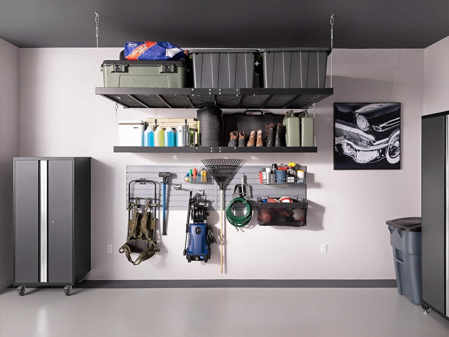 White Steel Wall-Mounted Garage Storage Shelf 2' x 4'