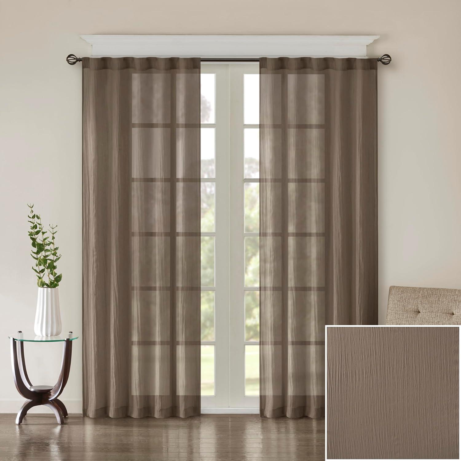Madison Park Harper Solid Crushed Curtain Panel Pair (Set of 2)