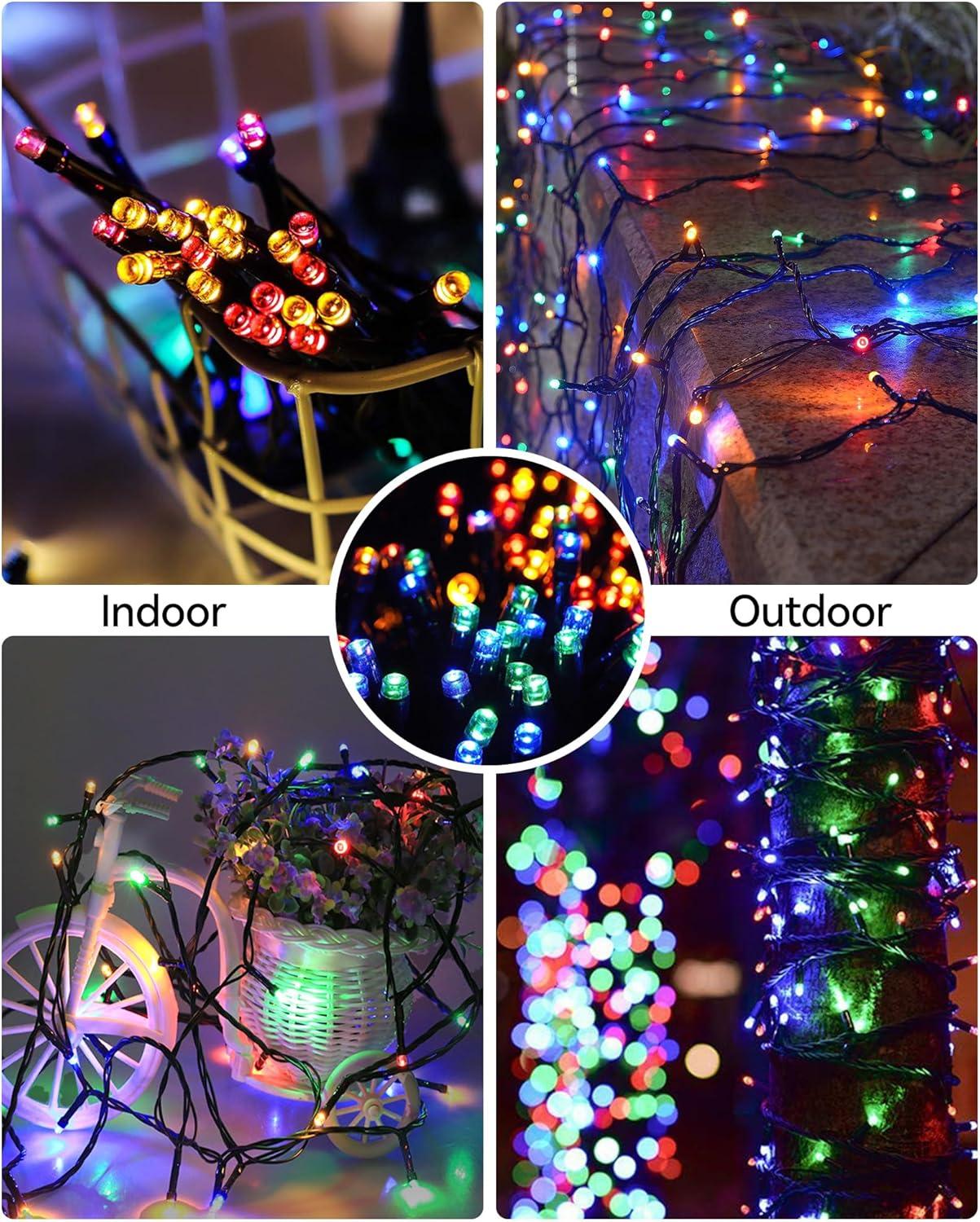 Blingstar Christmas Lights Colored String Lights 33Ft 100 Led Waterproof Multicolor Twinkle Lights 8 Modes 30V Plug In Fairy String Lights For Indoor Outdoor Xmas Tree Bedroom Garden Party D