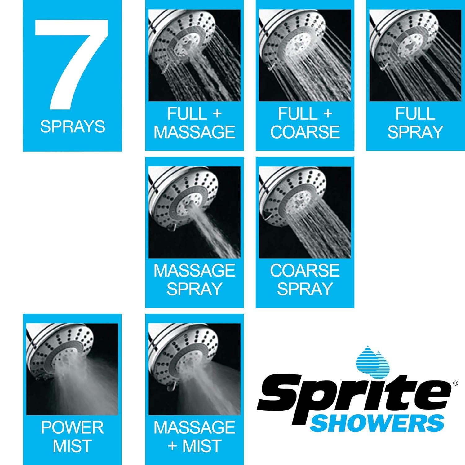 Sprite SHOWERS 7-Spray Filtered Showerhead in Brushed Nickel