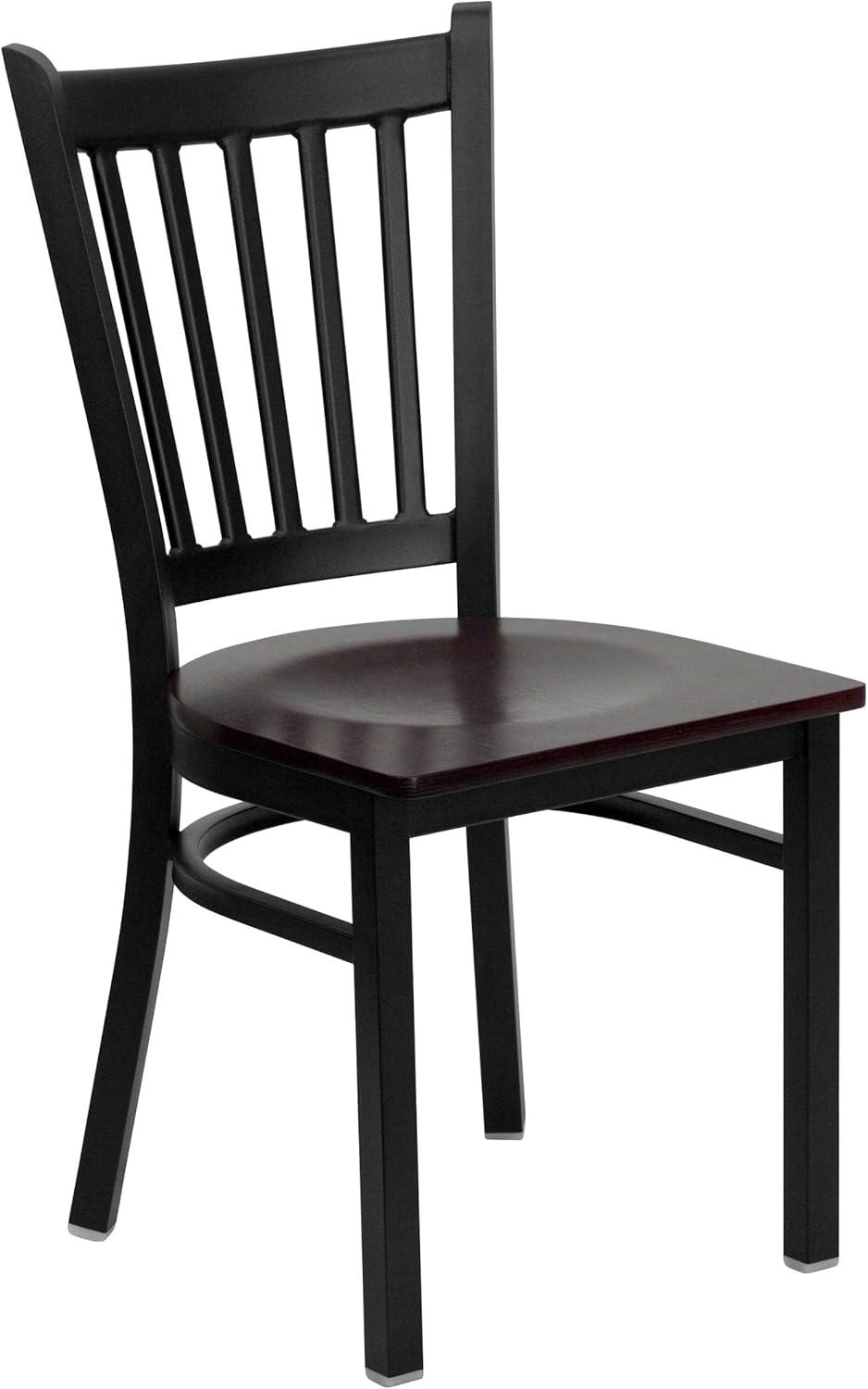 Flash Furniture Black Vertical Back Metal Restaurant Chair