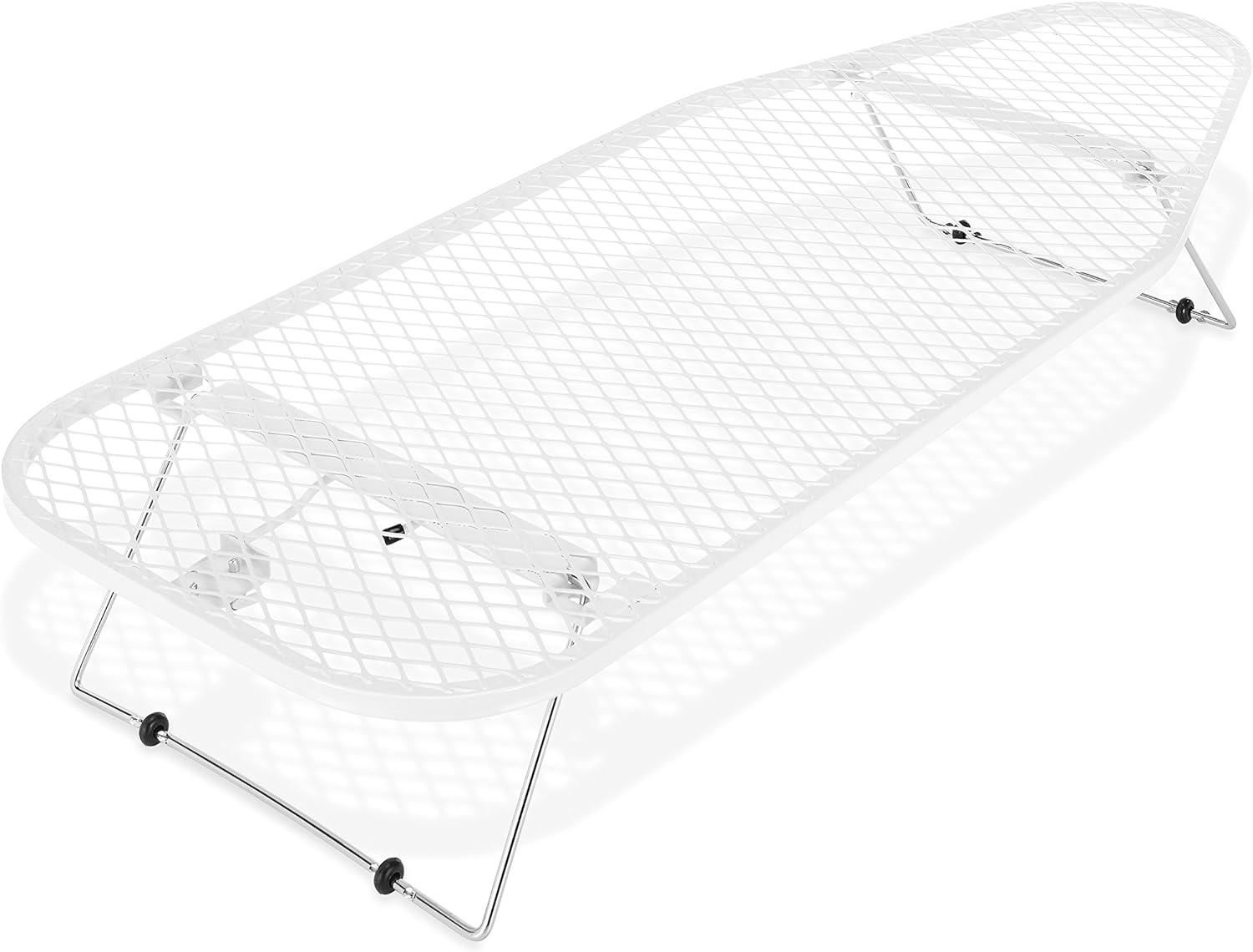 Blue Metal Mesh Tabletop Ironing Board with Padded Cover