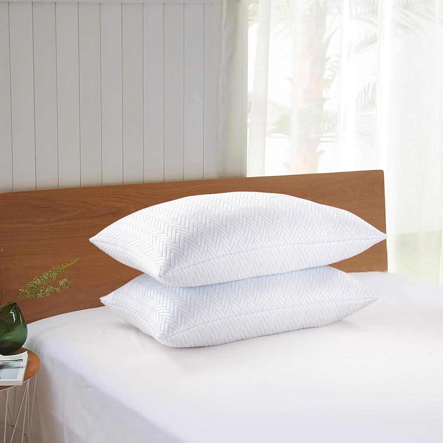 2 Pack Down Alternative Plush Fiber Fill Cooling Pillow