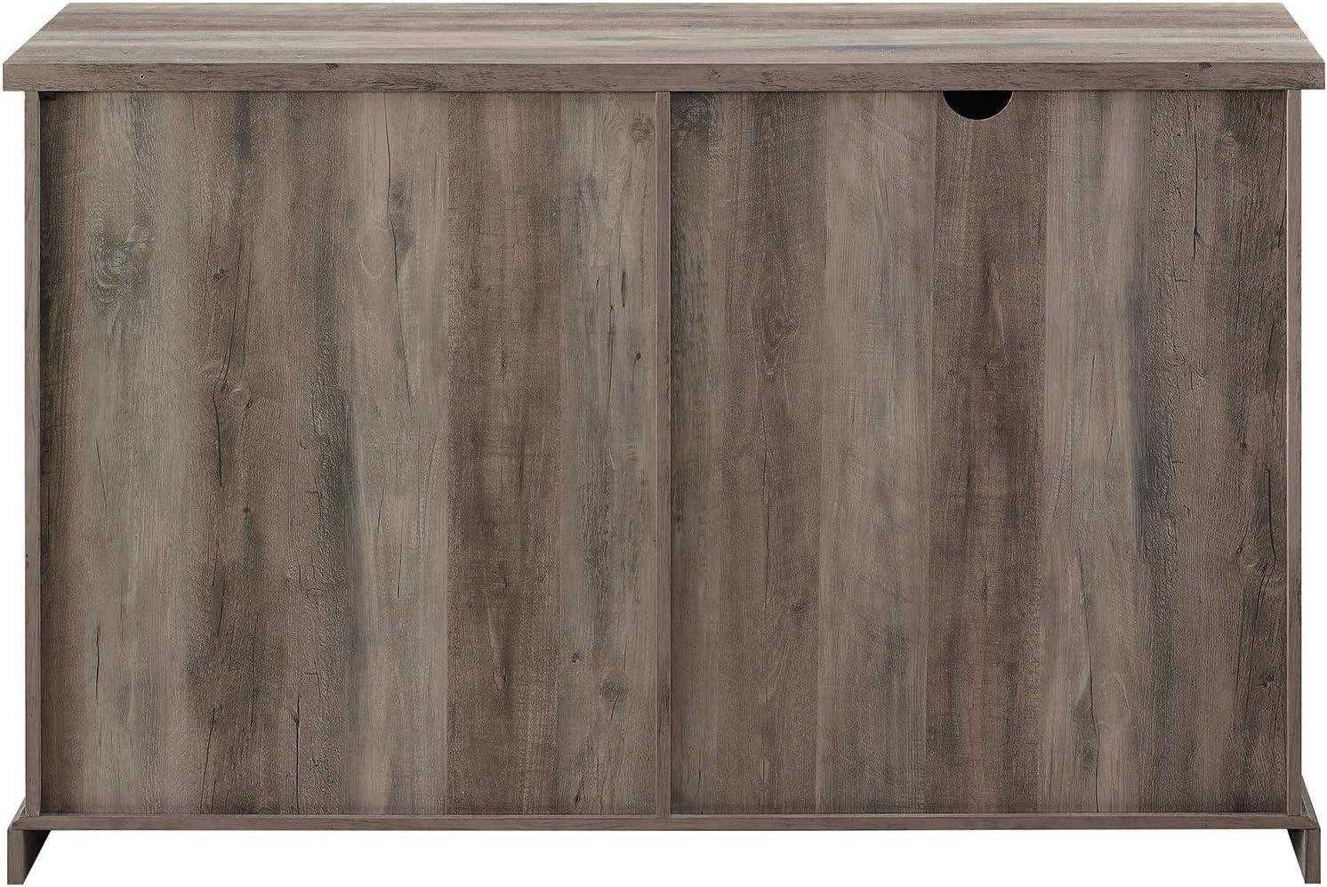 Walker Edison Modern Farmhouse Wood Sliding X Barn Door Buffet Sideboard Living Room Entryway Serving Storage Cabinet Doors-Dining Room Console, 56 Inch, White and Rustic Oak