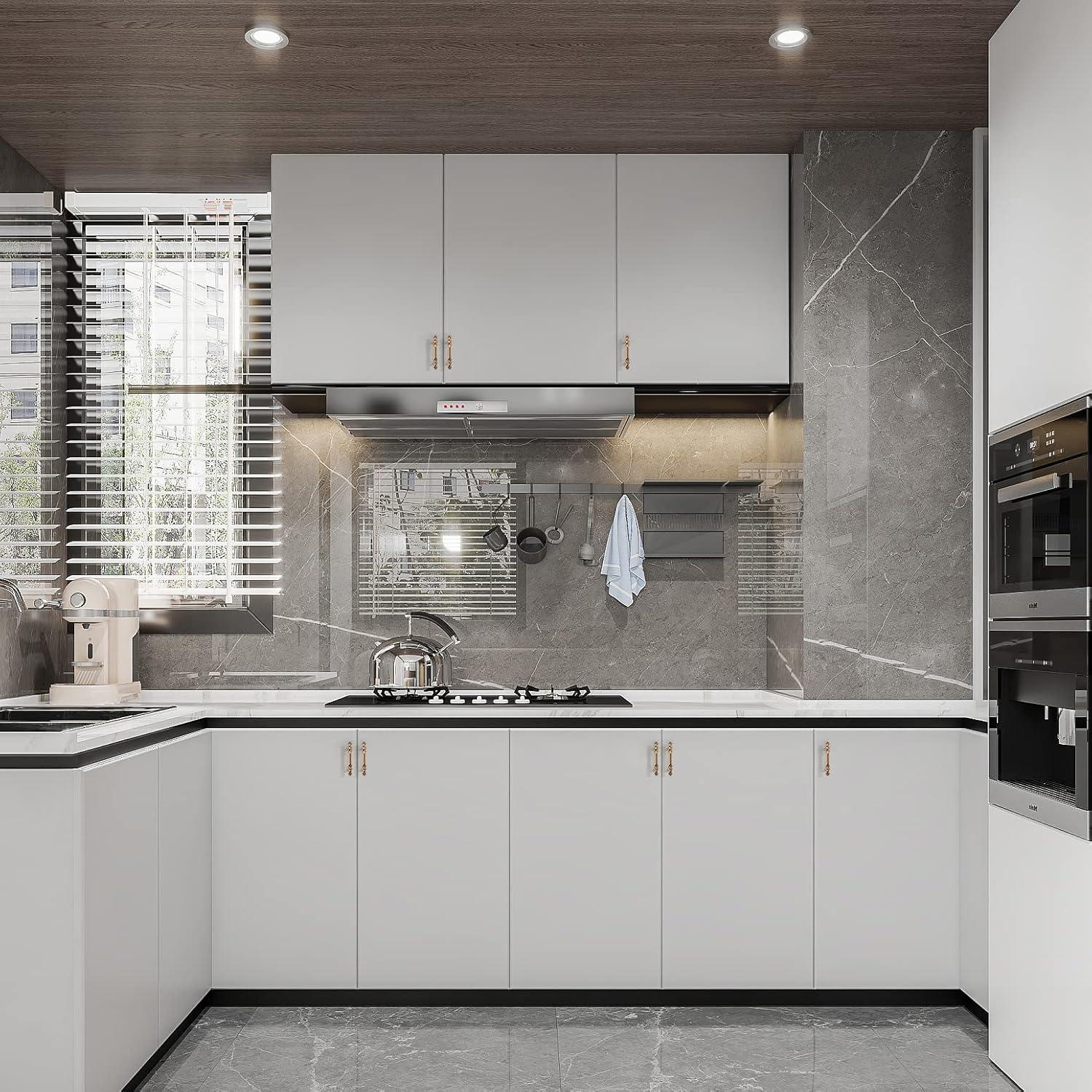 Asidrama 10 Pack Brushed Brass Cabinet Knobs - Gold Dresser & Drawer Knobs for Kitchen Cabinet Hardware