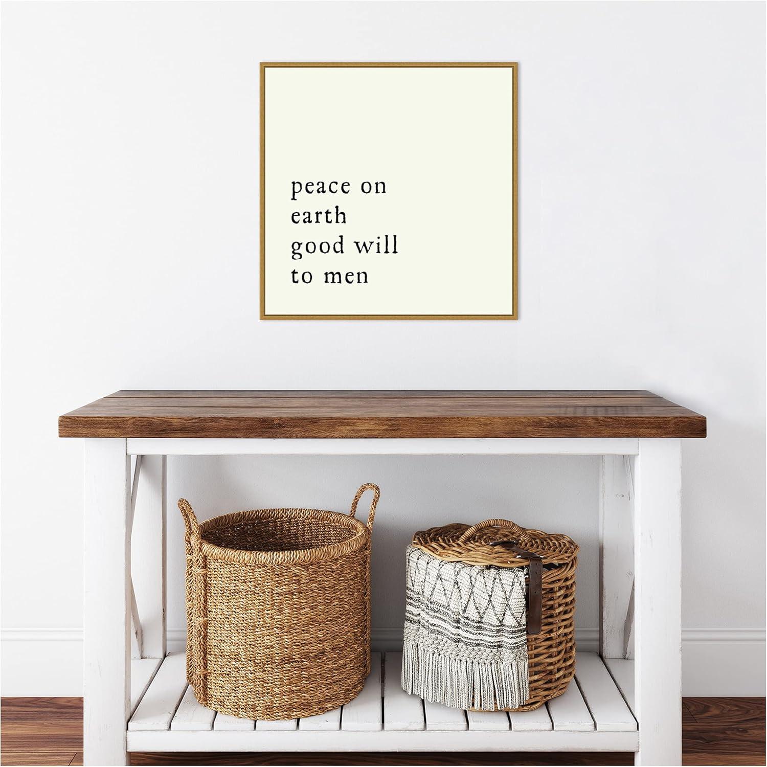 Amanti Art Peace On Earth Framed Canvas Wall Art Print