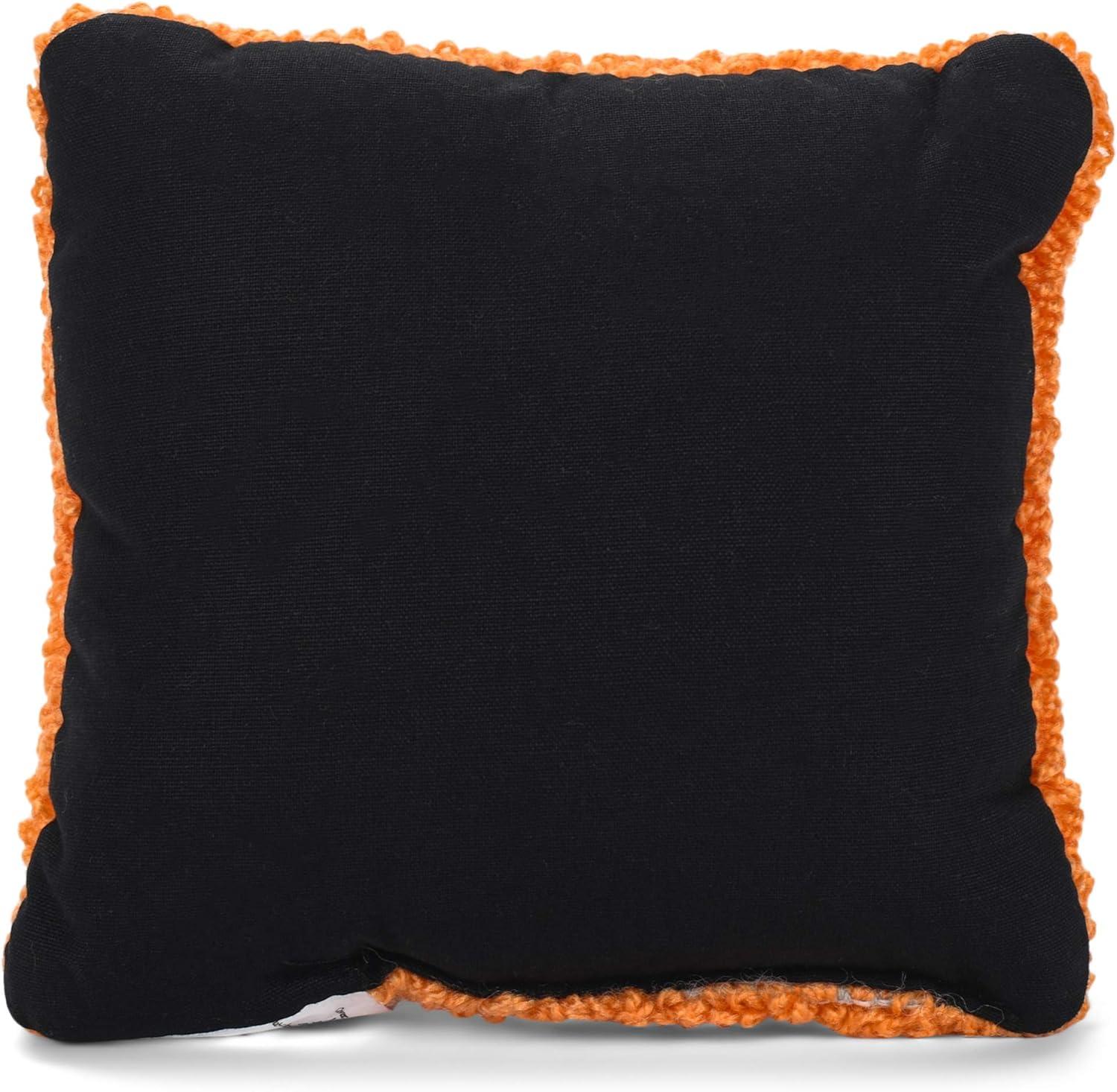 Jack-O-Lantern Petite Hooked Halloween Throw Pillow