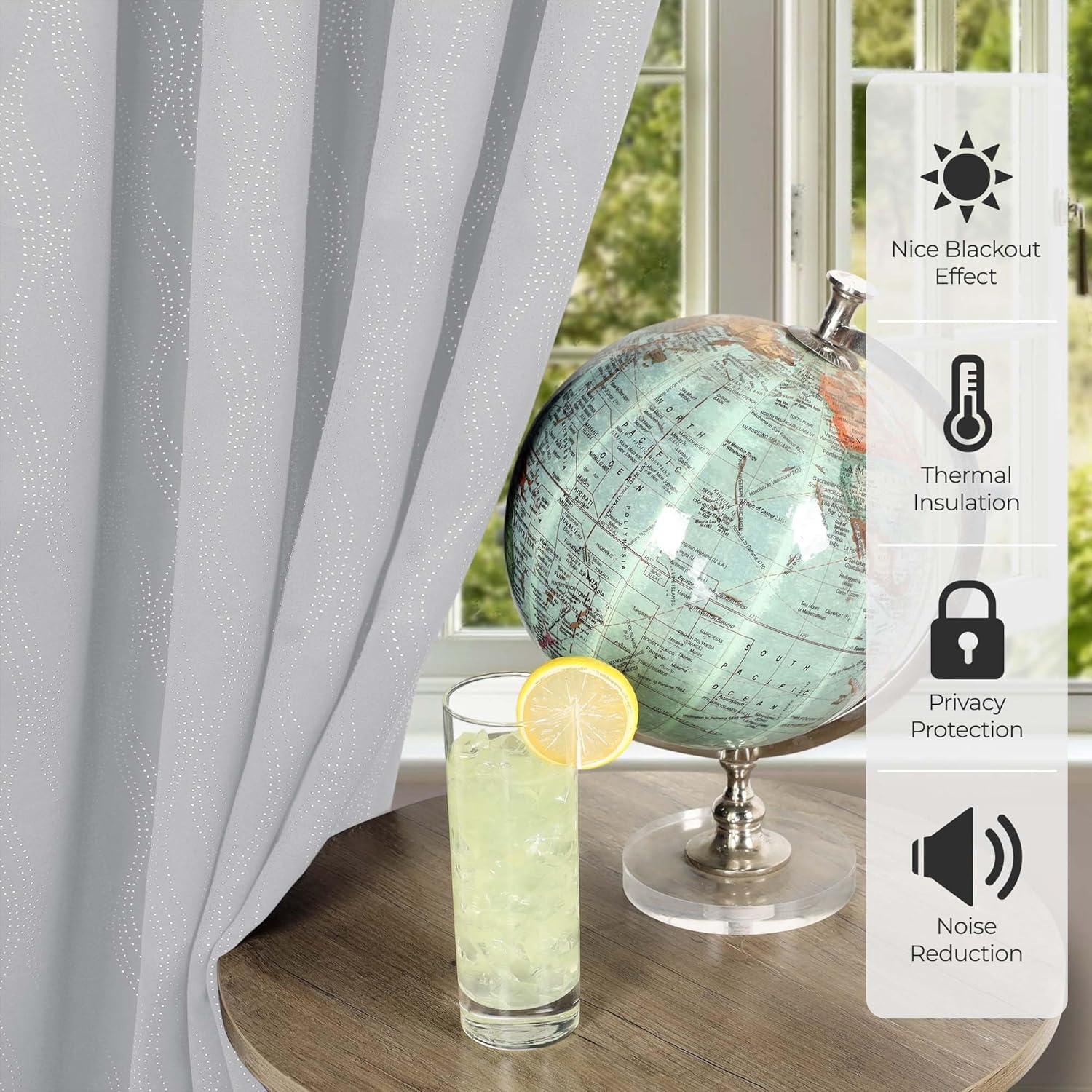 Platinum Blackout Polyester Rod Pocket Window Panels, 26" x 63"