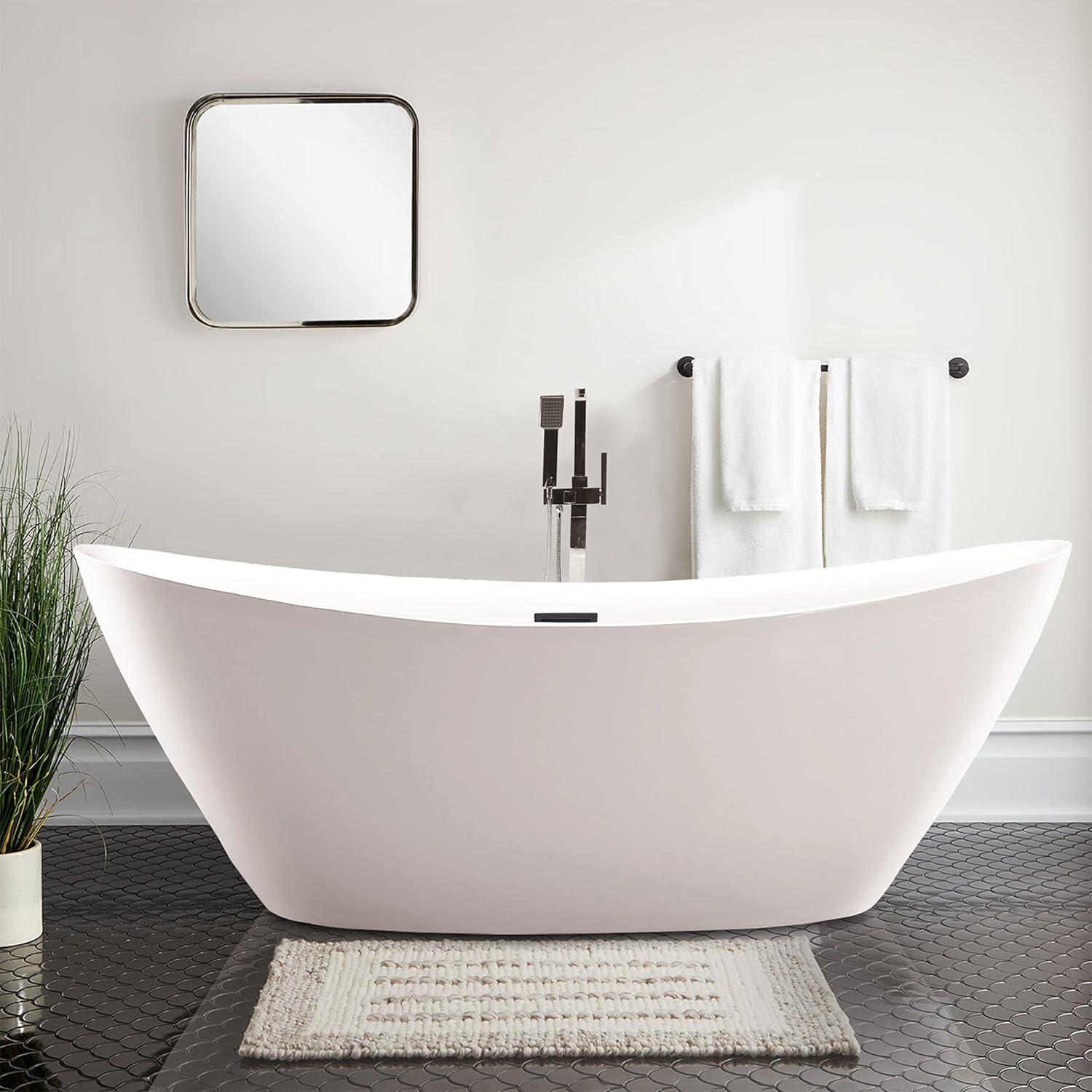 71" x 33" Freestanding Soaking Acrylic Bathtub