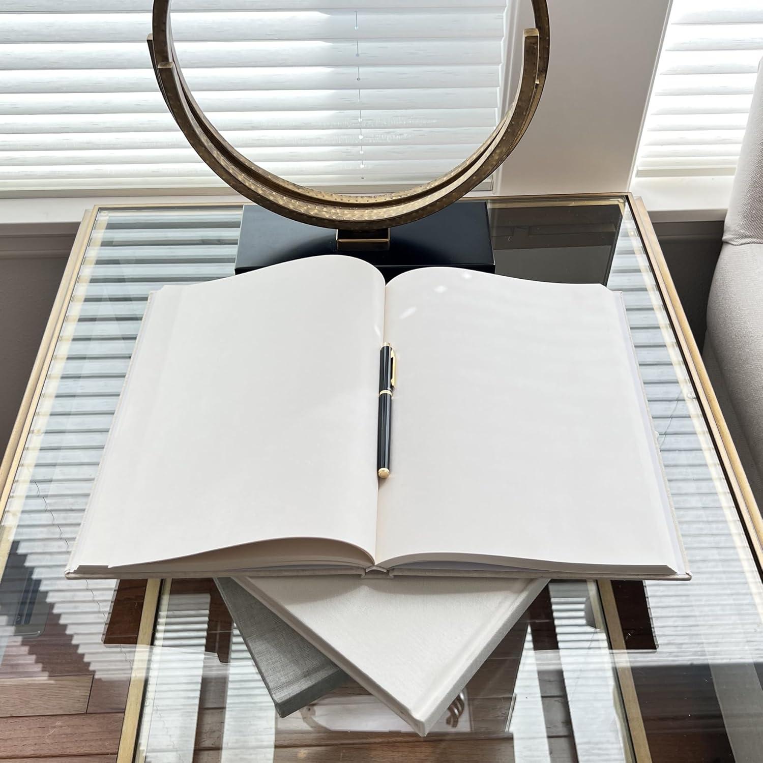 Decorative Book Set | Set of 3 Real Linen Covered Book Set | Extra Large Books | Coffee Table Decor | Shelves Mantle Decor | Modern Home Decoration | Guest Book | Extra Large Journals