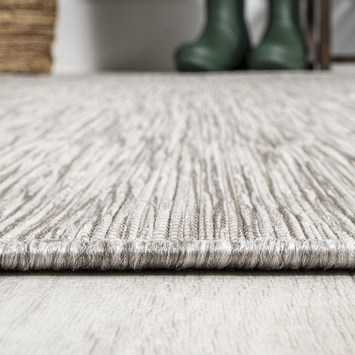 5'x8' Ethan Modern Flatweave Solid  Area Rug, Light Gray - JONATHAN Y
