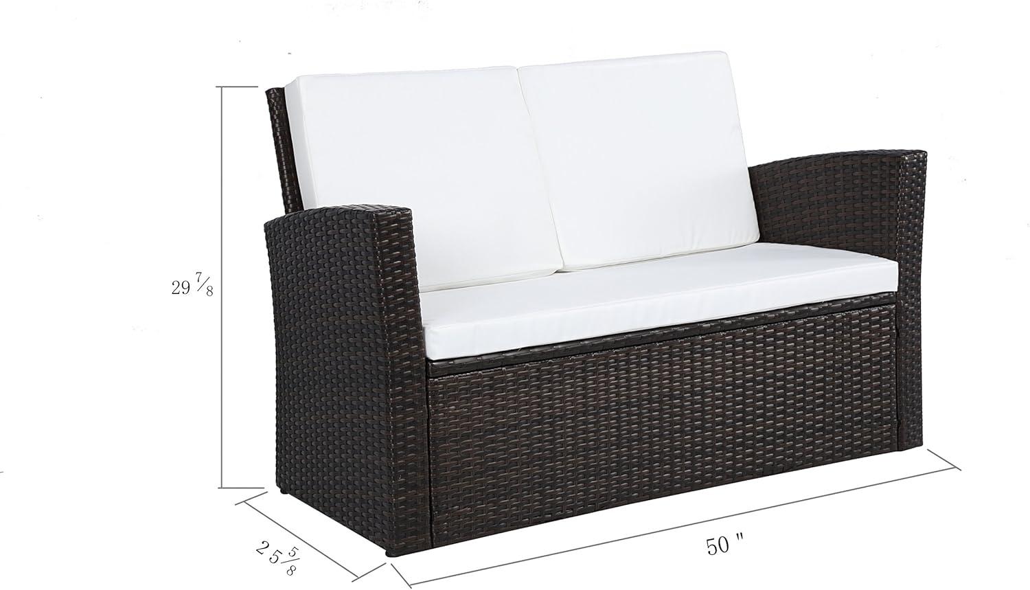 Baner Garden Complete Patio 4 Piece Rattan Wicker Conversation Set