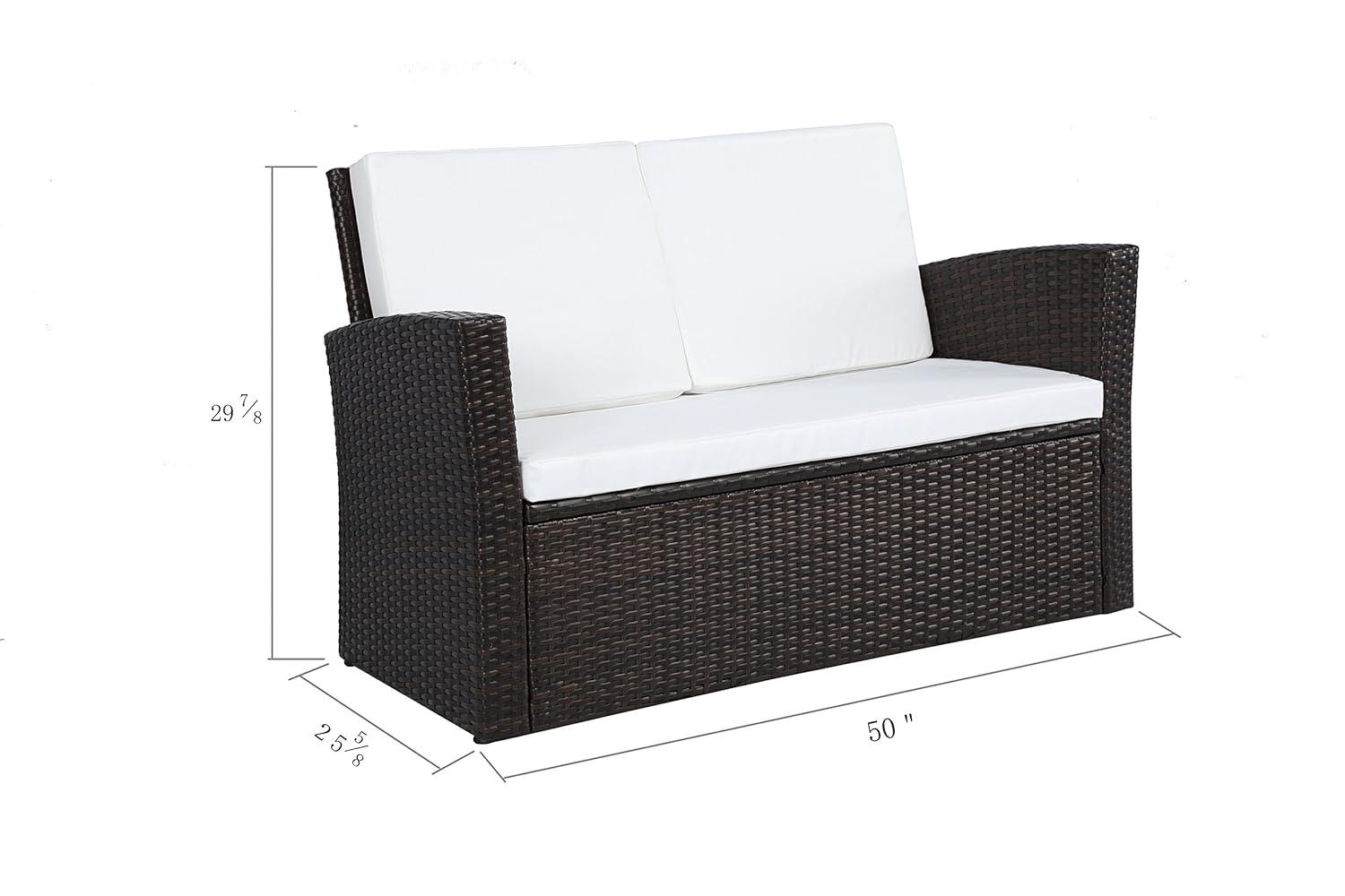 Baner Garden Complete Patio 4 Piece Rattan Wicker Conversation Set