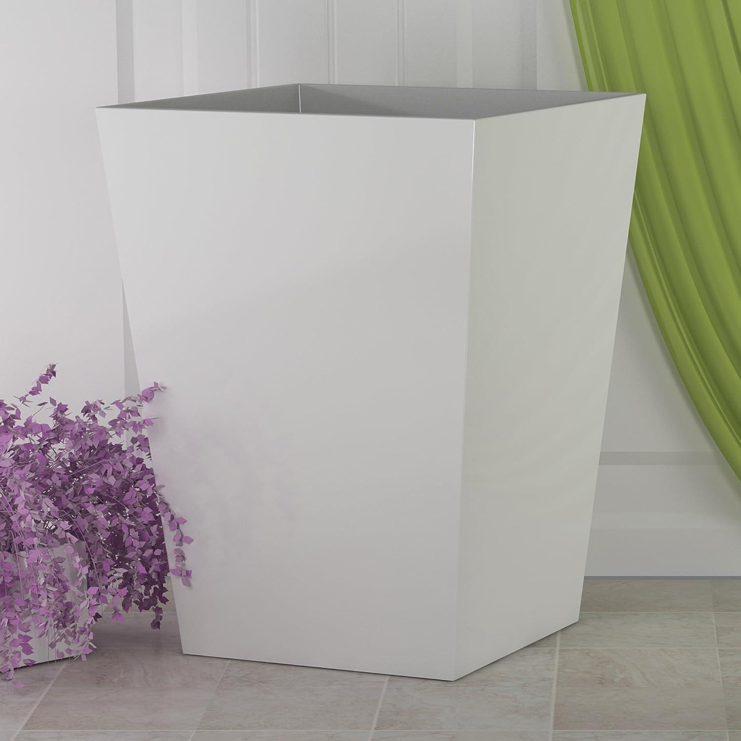 Elegant Wastebasket White - Nu Steel