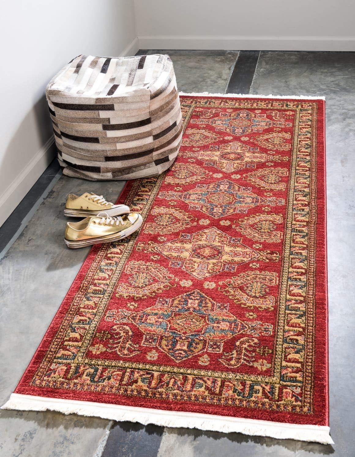 Unique Loom 2' 7 x 7' 1 Runner Red Sahand Philip Area Rug