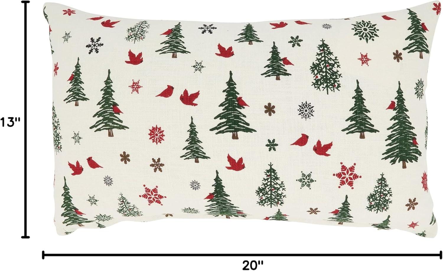 Saro Lifestyle Enchanted Evergreens Christmas Trees Poly Filled Throw Pillow